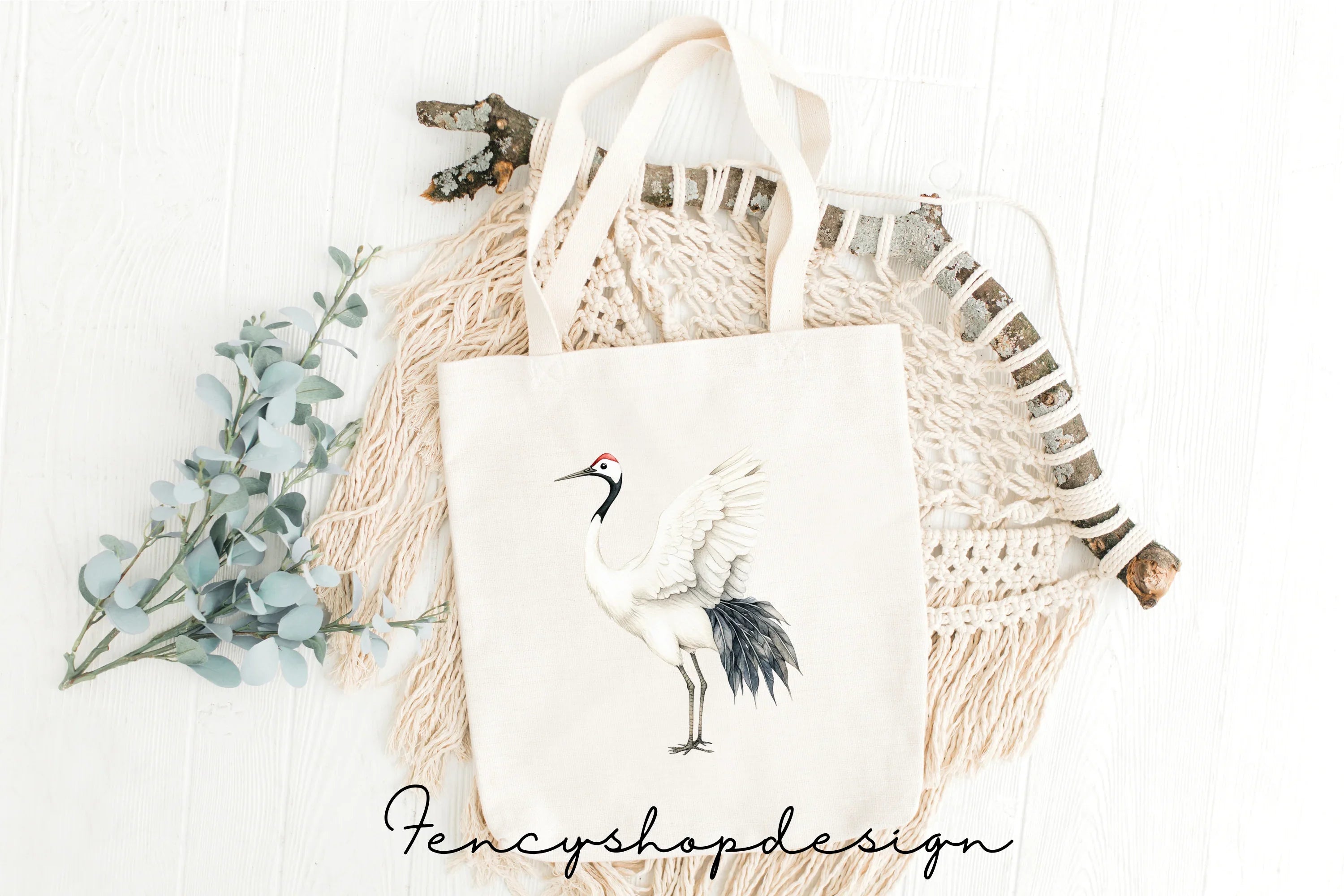 Elegant Crane Bird Clipart Bundle