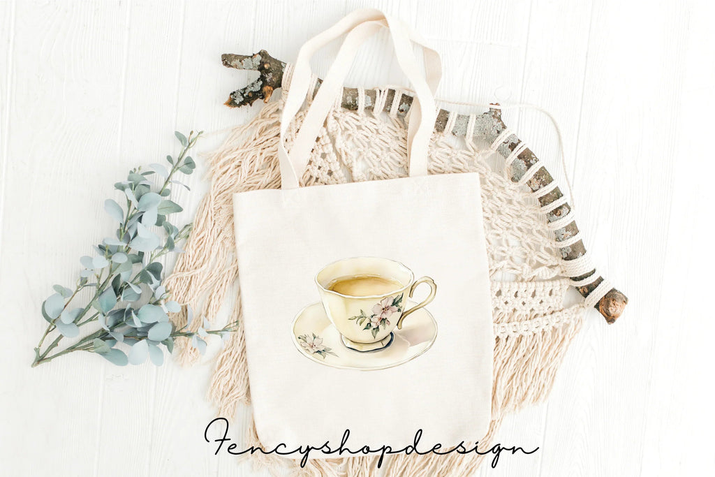 Vintage Floral Teacups Clipart Bundle