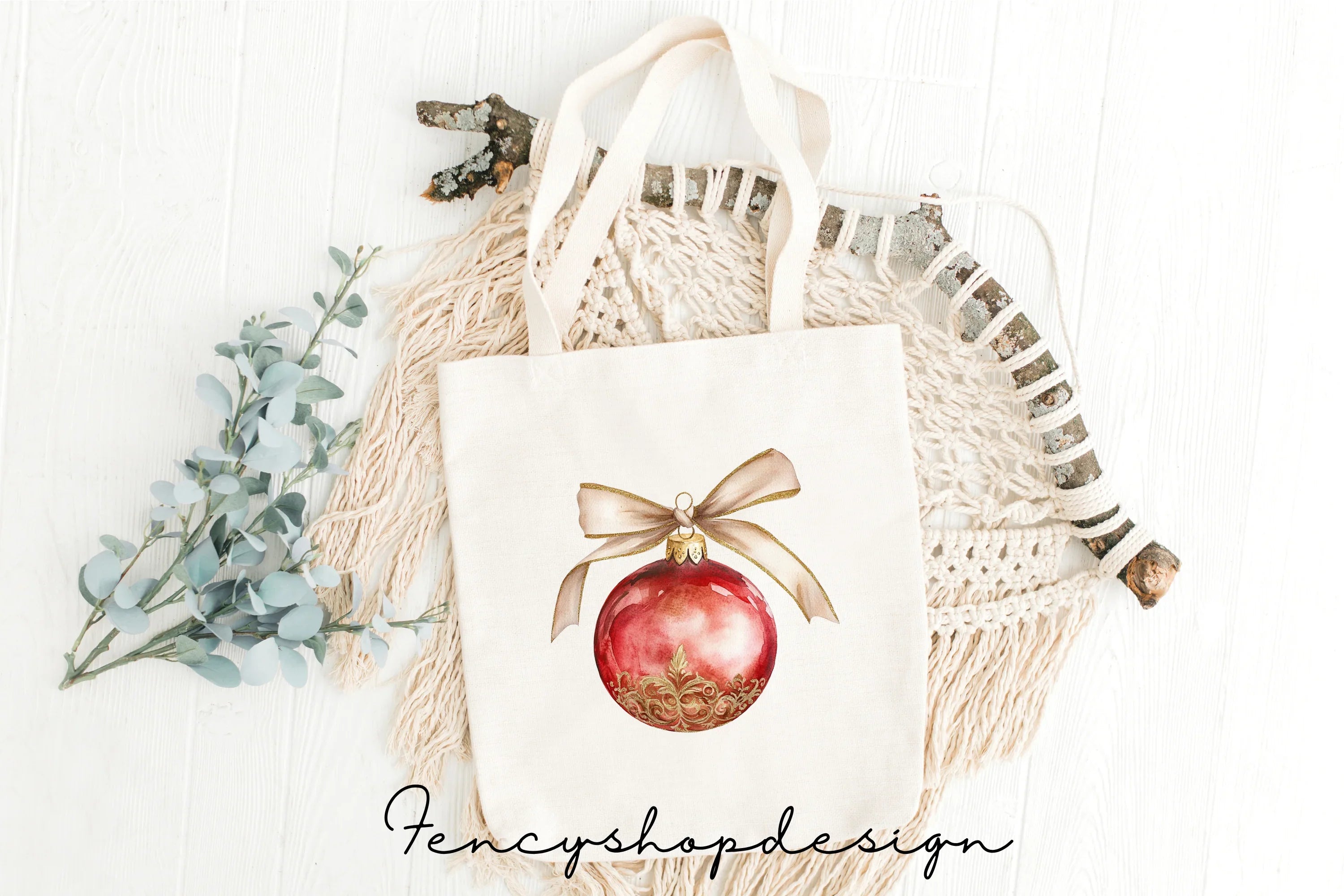 Festive Christmas Ornaments Clipart Bundle