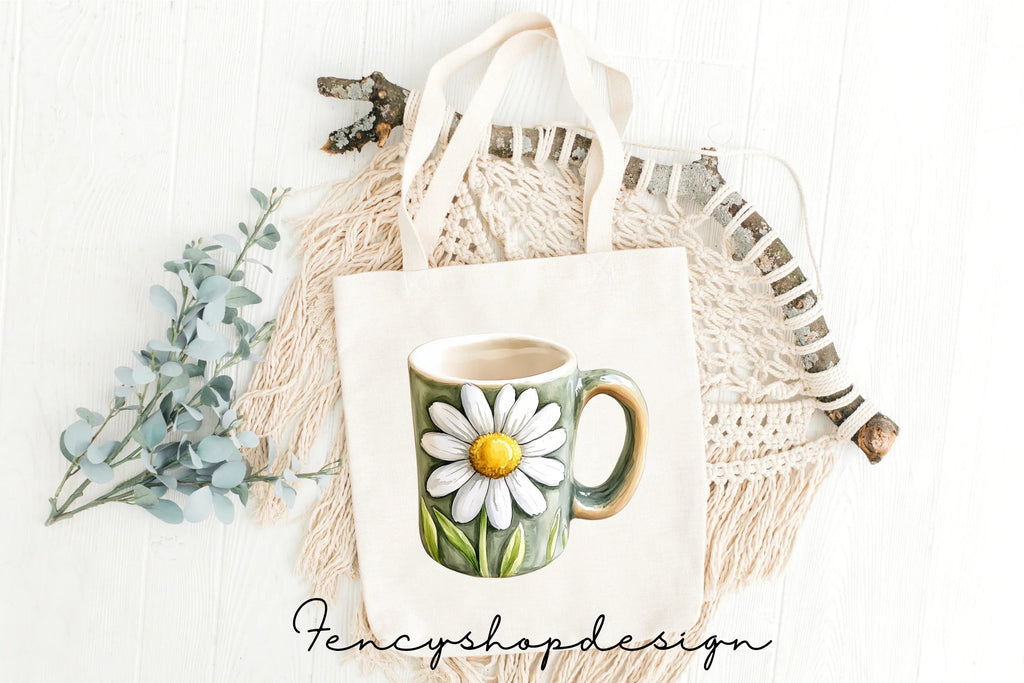 Daisy Mugs Clipart Bundle