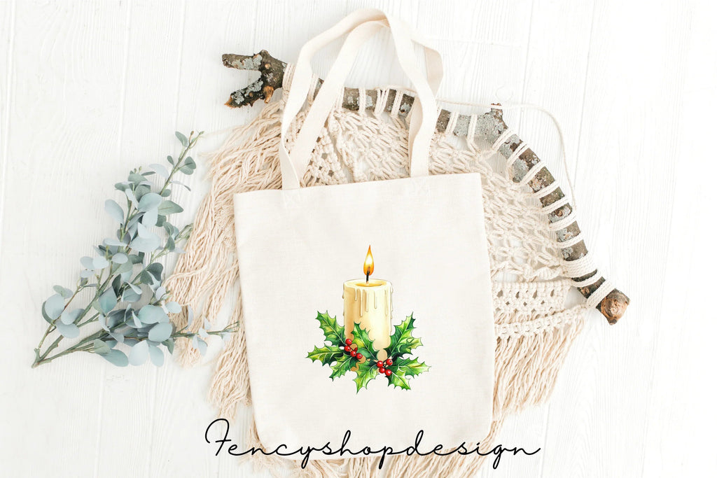 Christmas Candle Clipart Bundle