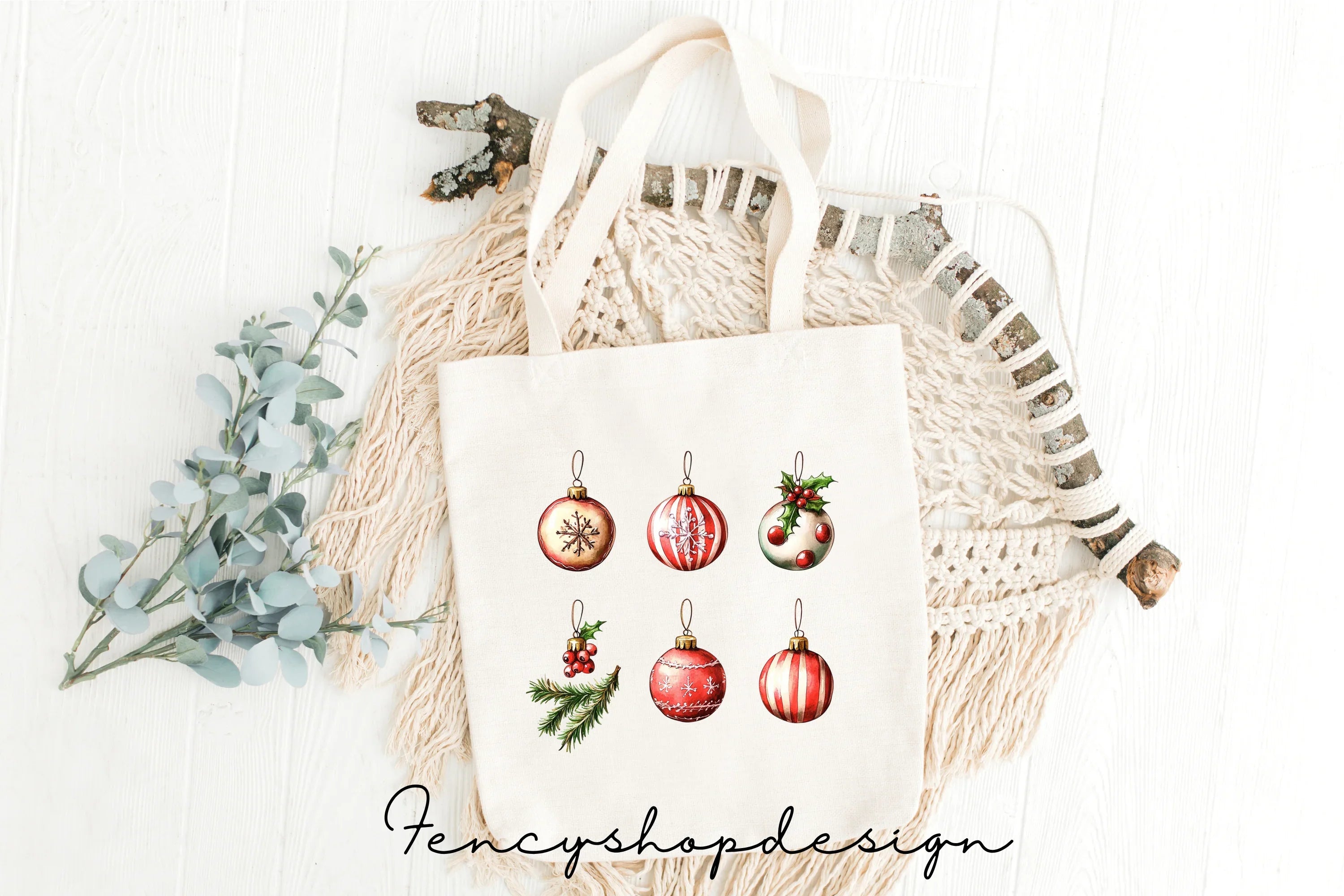 Christmas Angels and Bauble Clipart Bundle