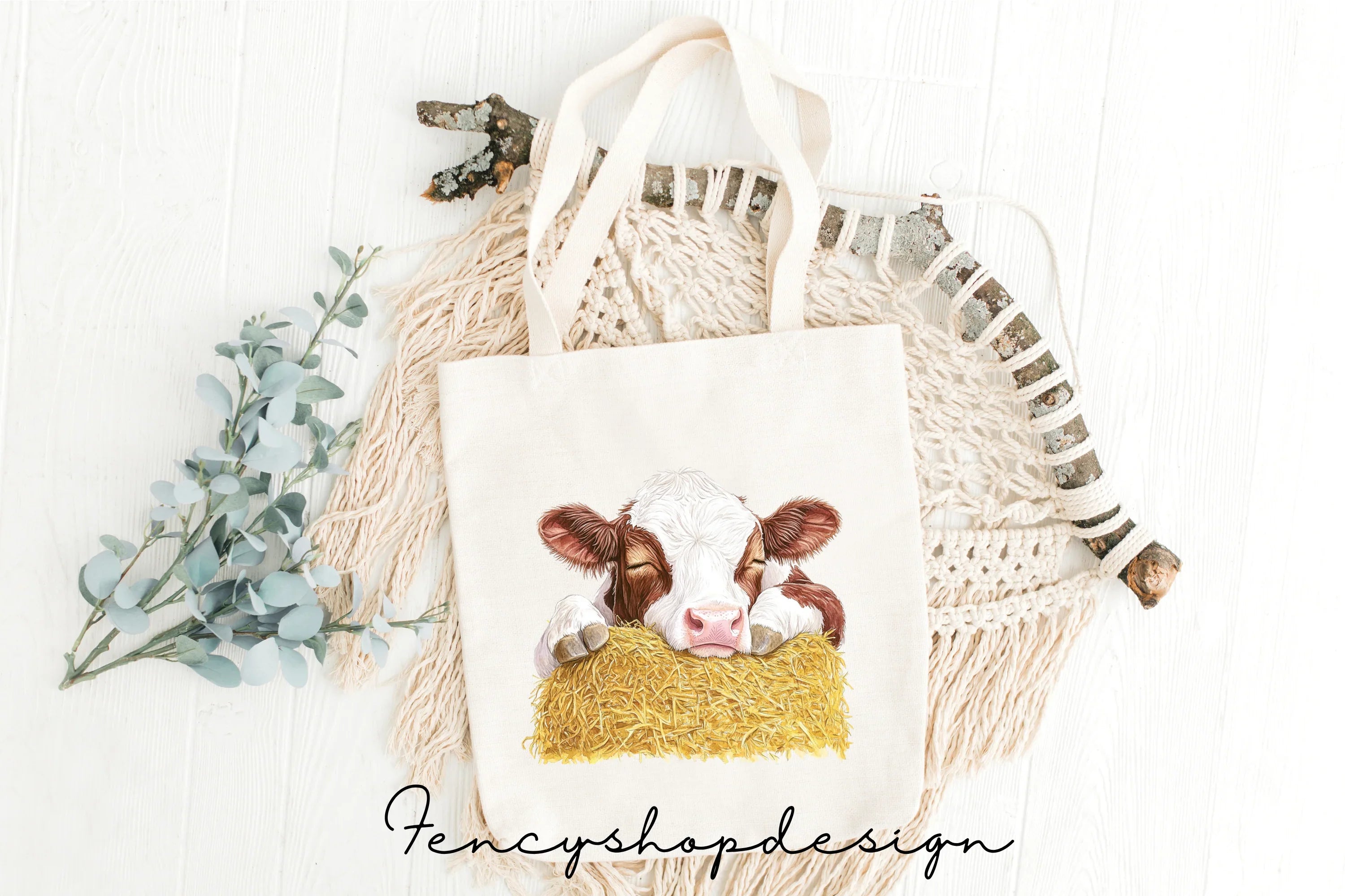 Adorable Baby Calf Farm Animal Clipart Bundle
