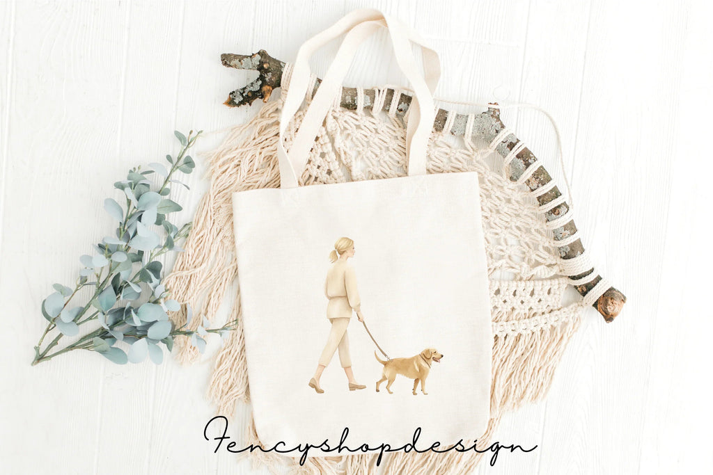 Women Walking Dogs Clipart Bundle