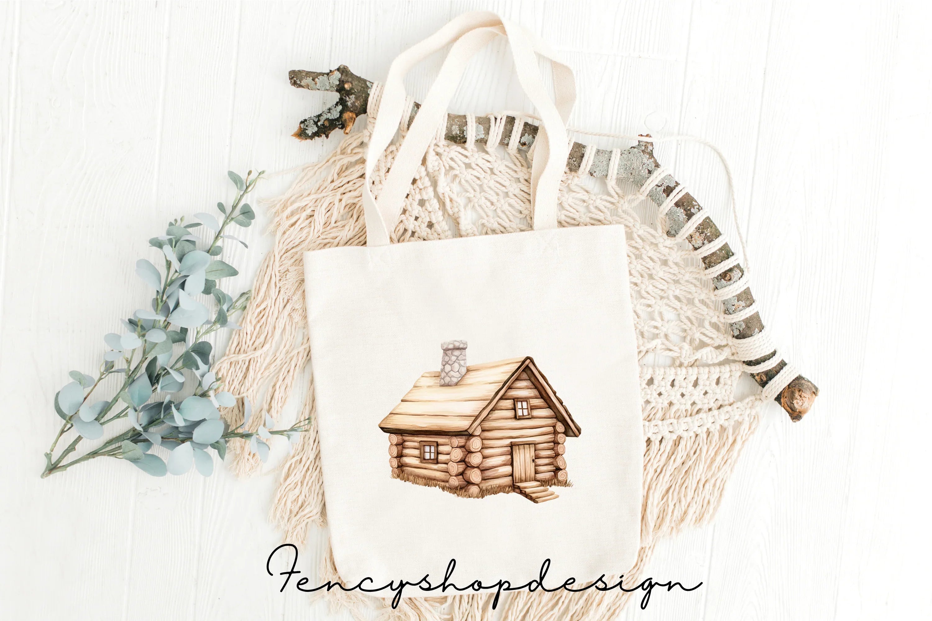 Rustic Log Cabin Clipart Bundle