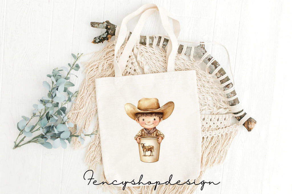 Cute Cowboy Tumbler Clipart Bundle