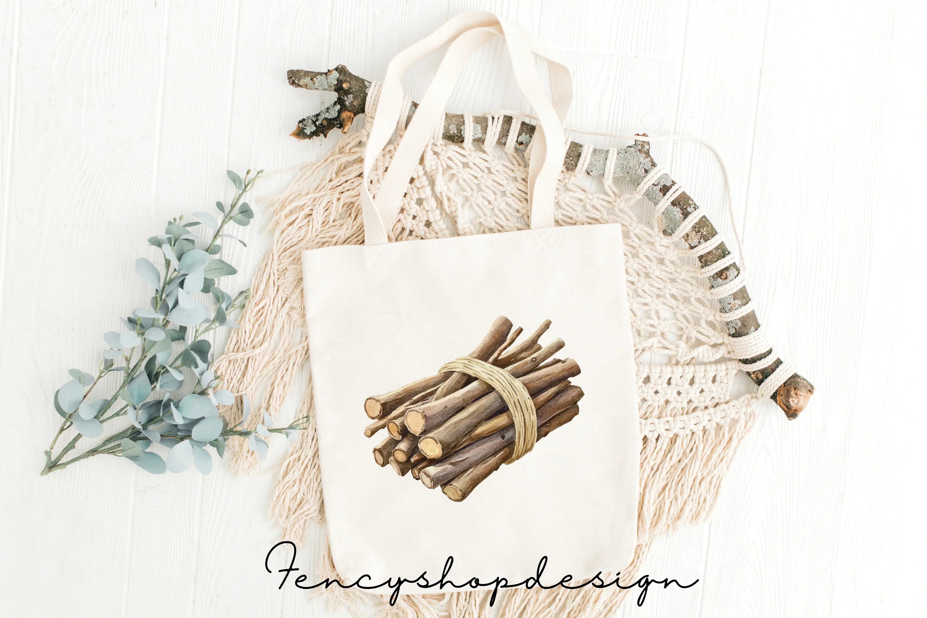 Rustic Nature Winter Elements Clipart Bundle