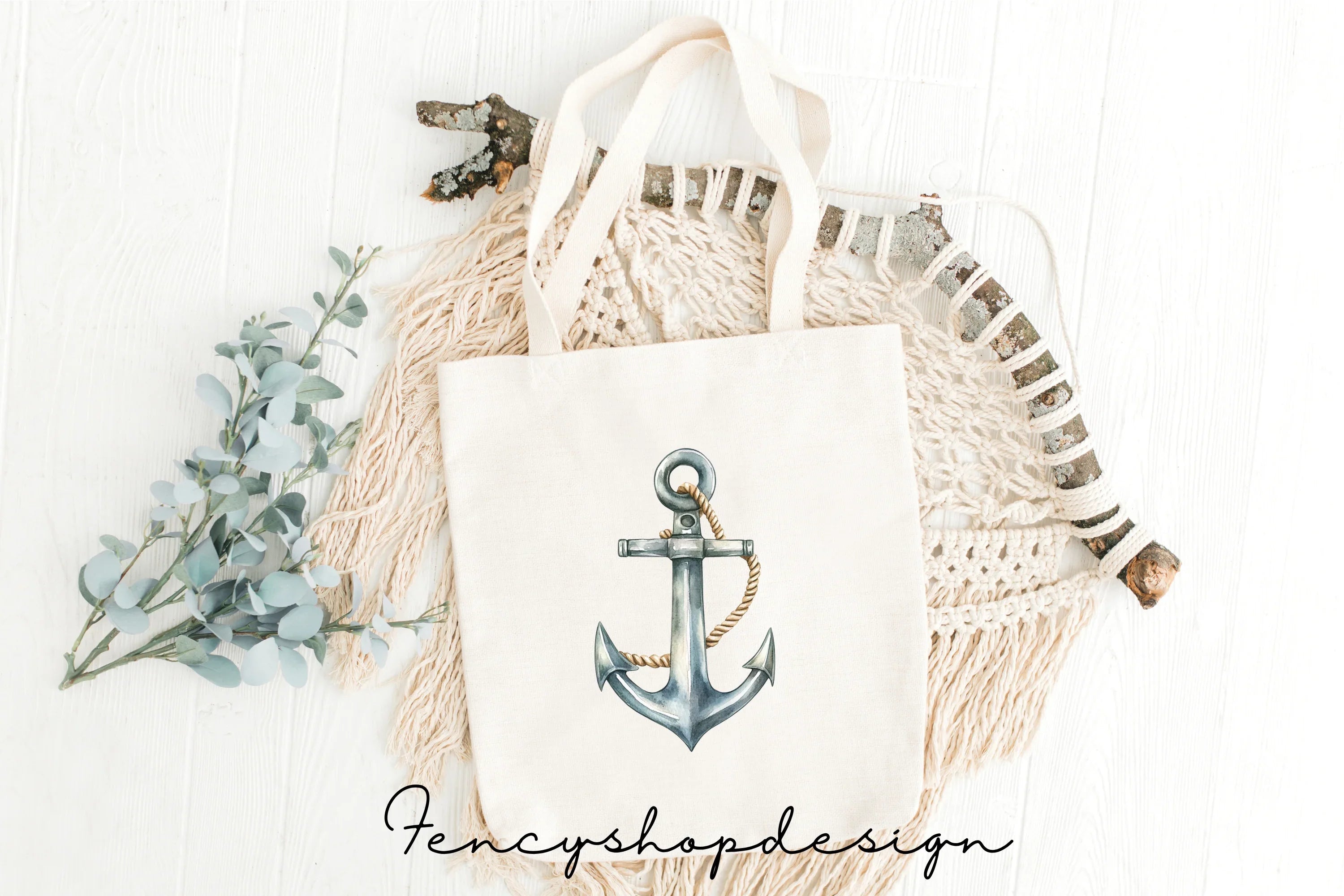 Rustic Nautical Anchor Clipart Bundle