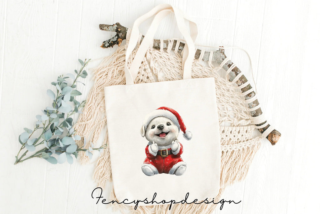 Cute Christmas Dogs Clipart Bundle