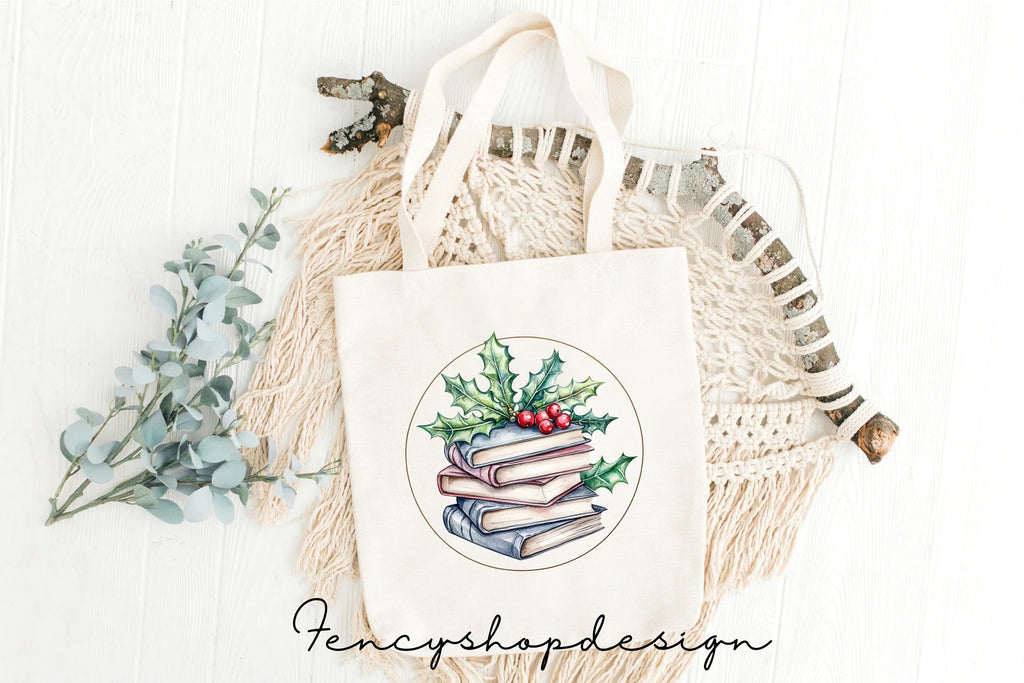 Christmas Holly Books and Gifts Clipart Bundle