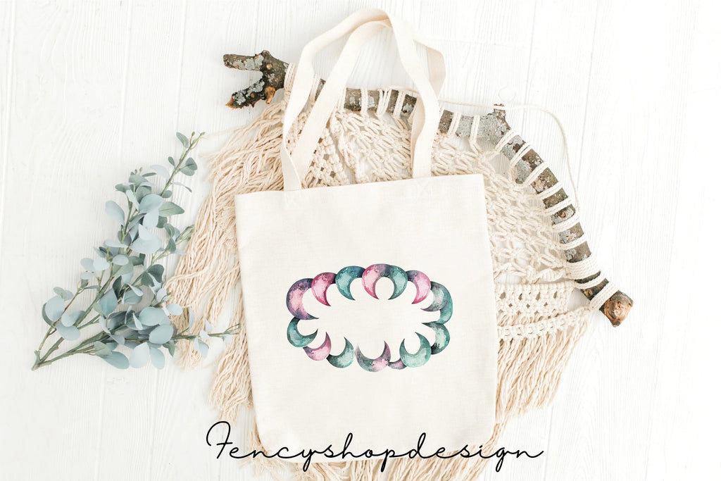 Dreamy Moon Star Patterns Frames Clipart Bundle
