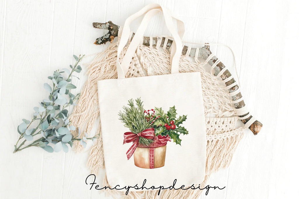 Rustic Christmas Boots Garden Clipart Bundle