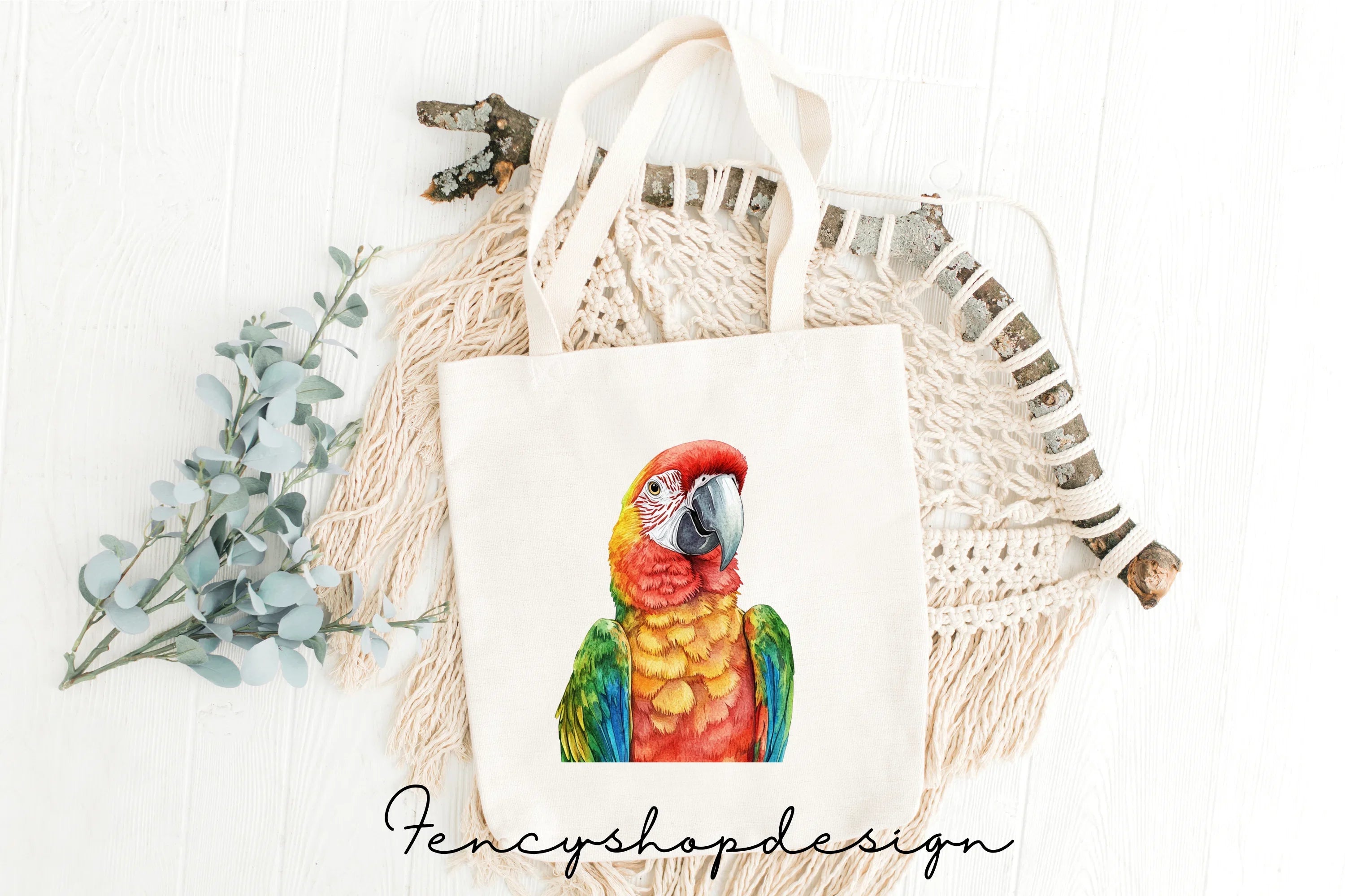 Vibrant Macaw Parrot Clipart Bundle