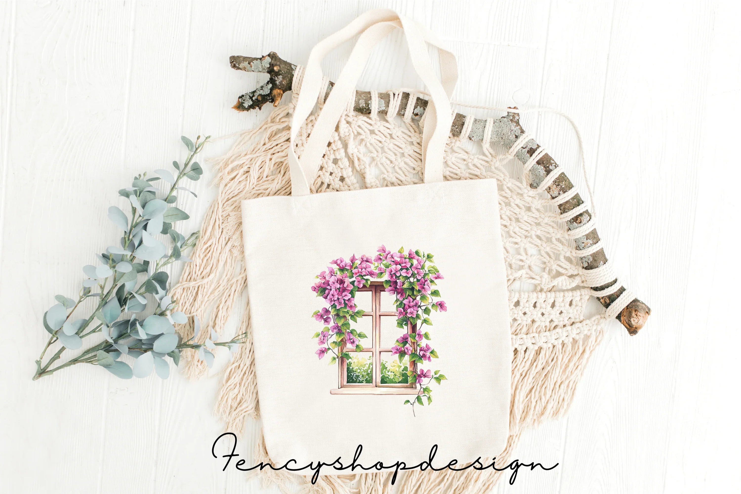 Bougainvillea Window Clipart Bundle