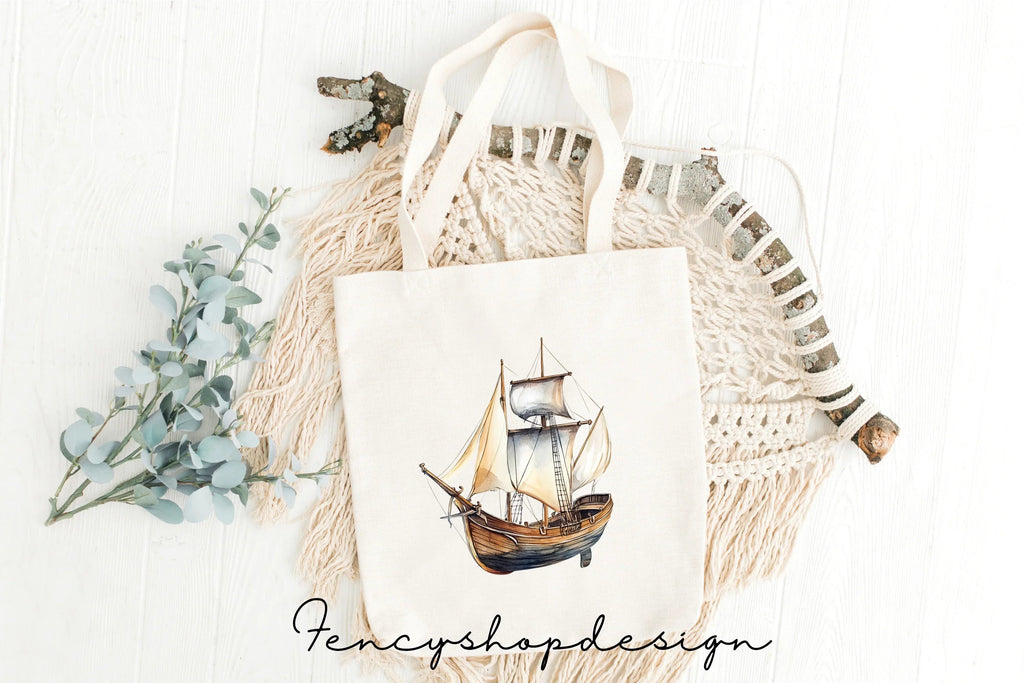 Vintage Sailing Ship Clipart Bundle