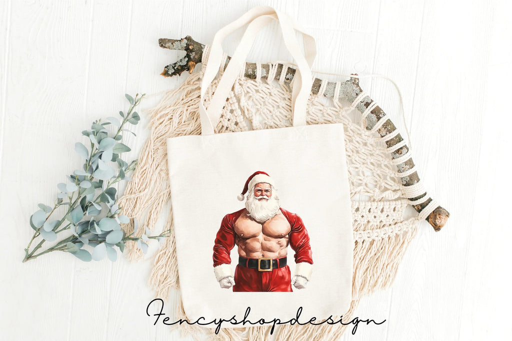Strong Santa Christmas Holiday Clipart Bundle
