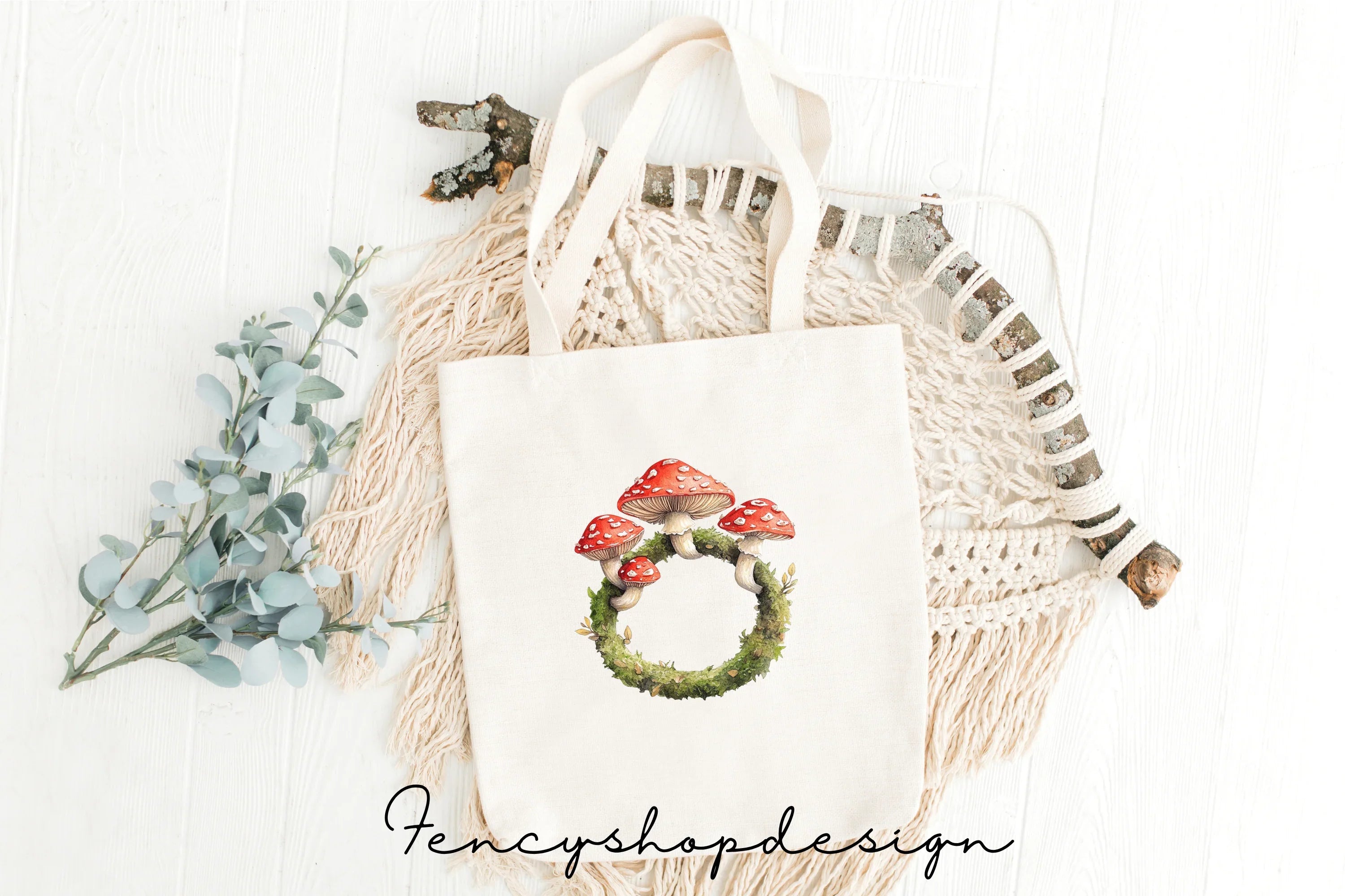 Whimsical Mushroom Toadstool Clipart Bundle