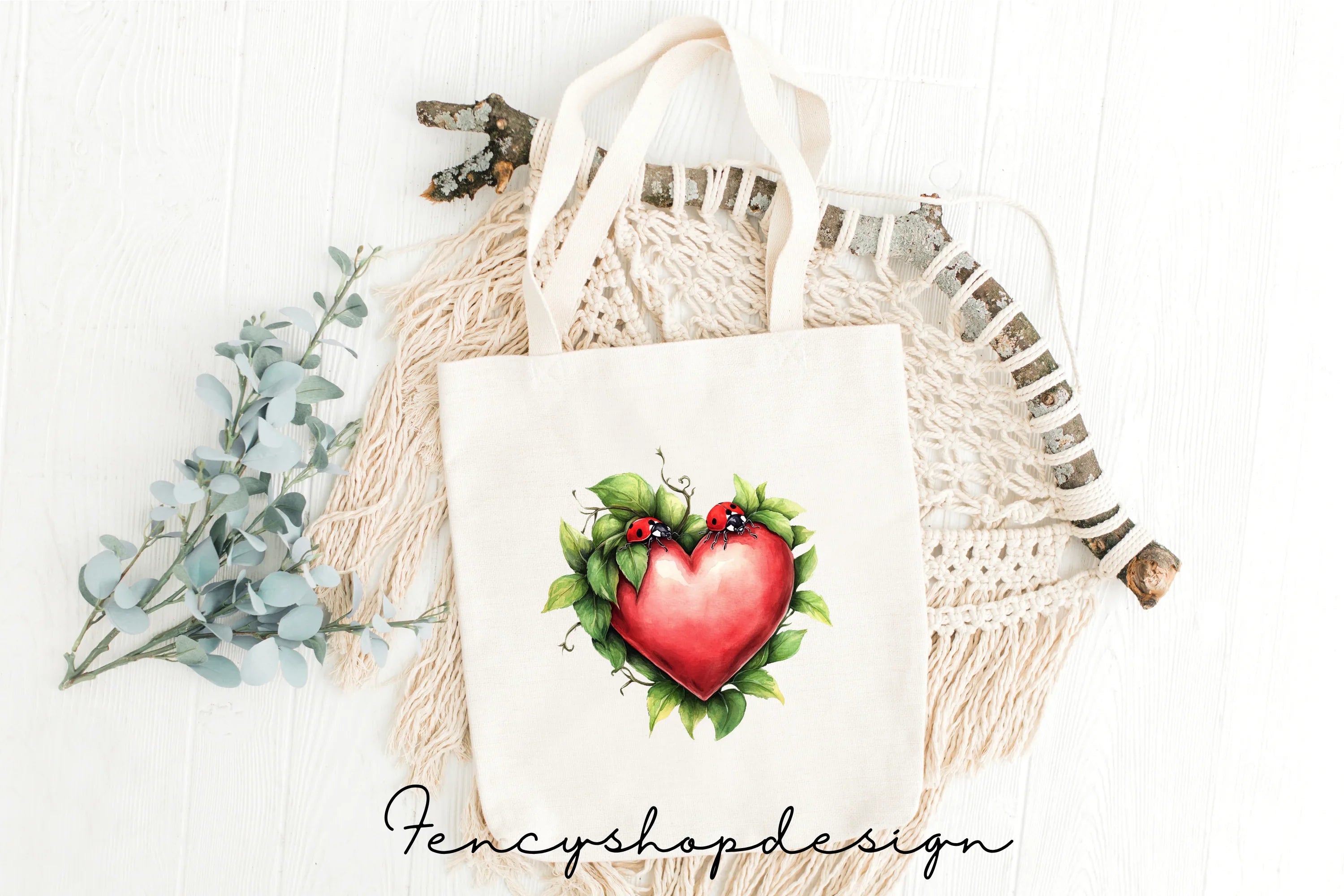 Whimsical Hearts Elves Butterflies Clipart Bundle