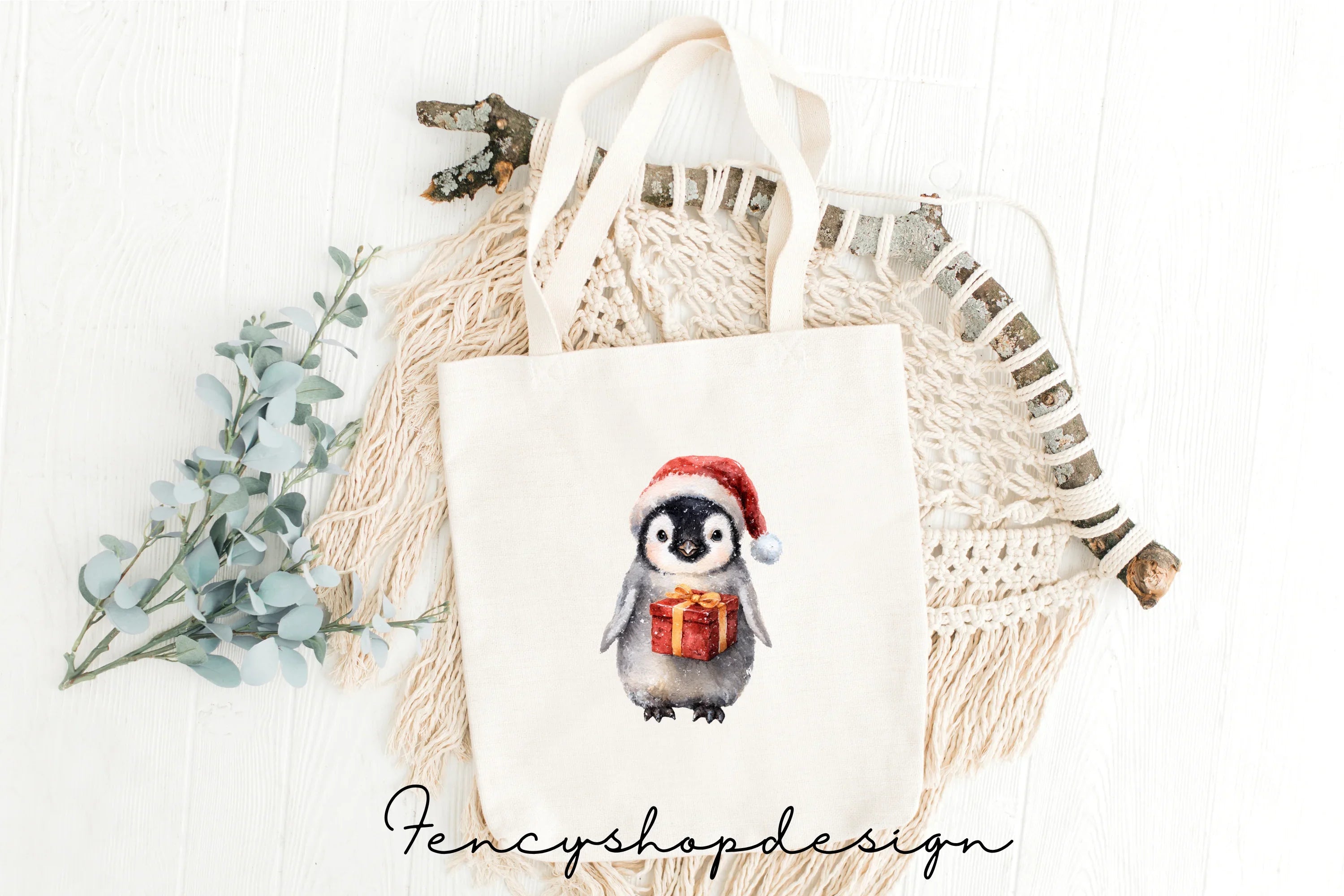 Cute Christmas Penguin Clipart Bundle