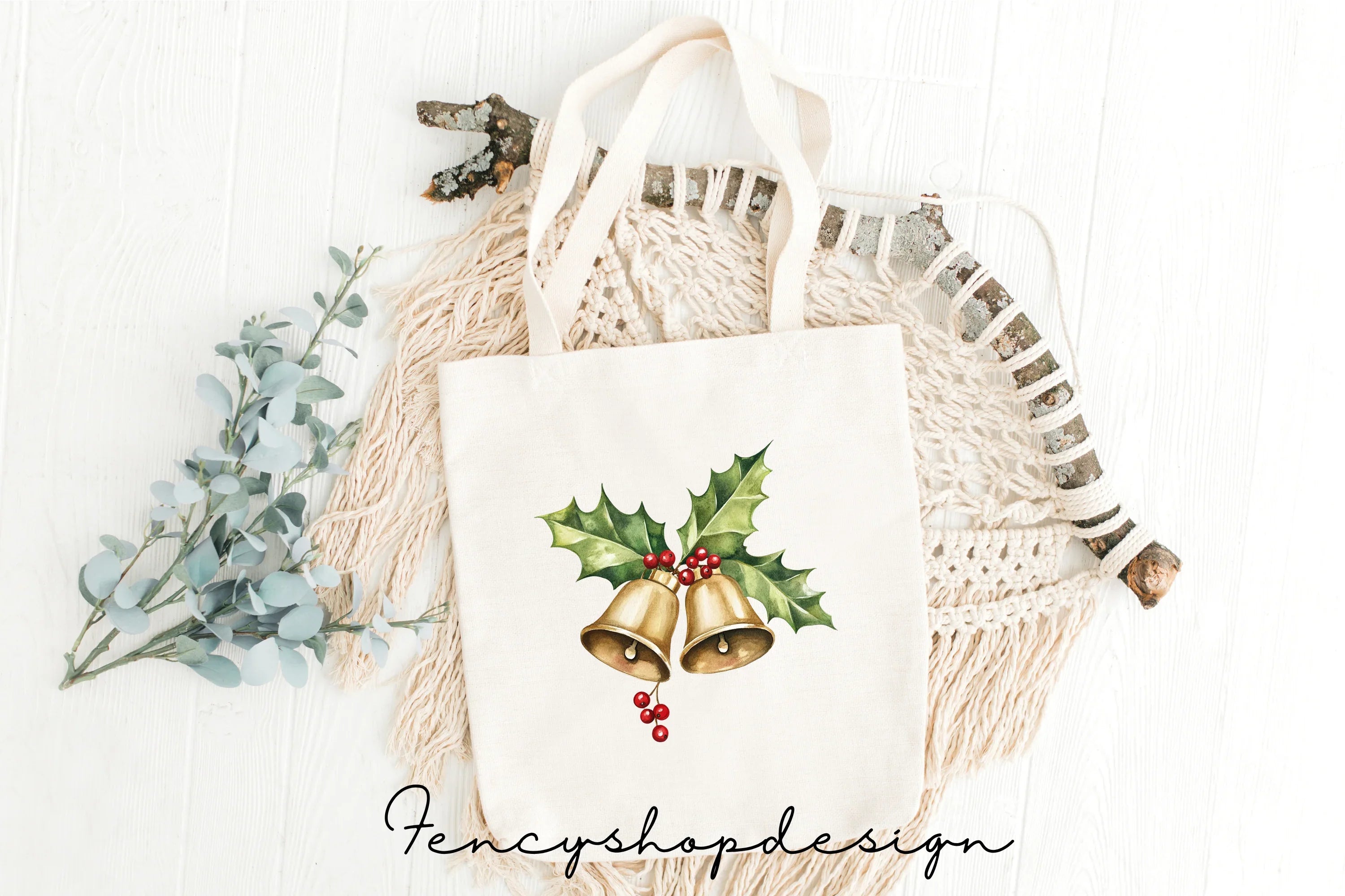 Festive Christmas Bells Clipart Bundle