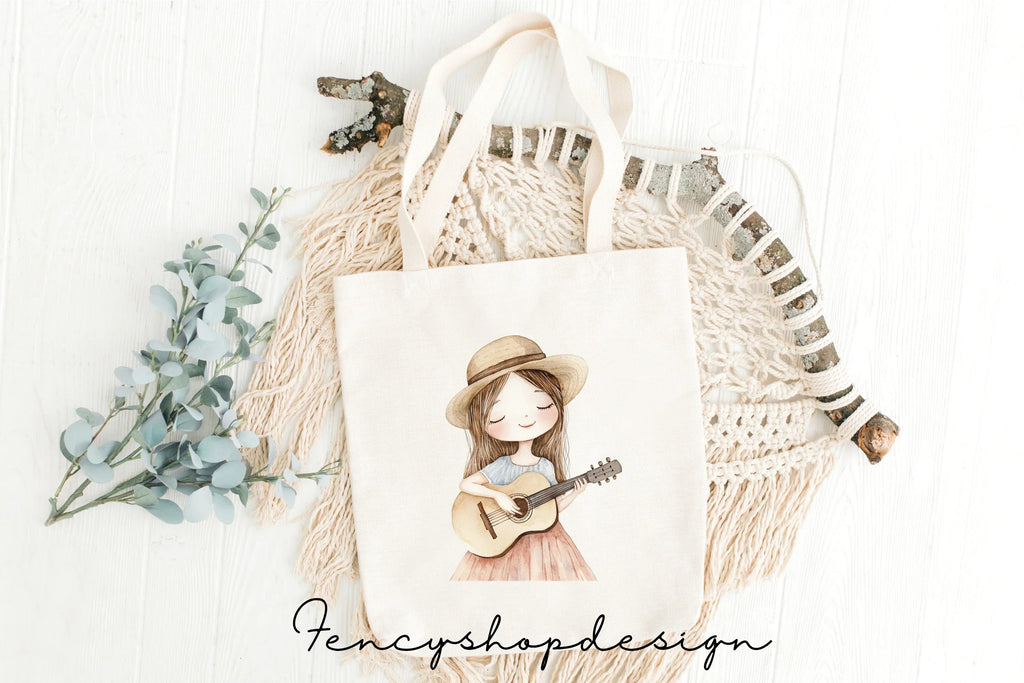 Cute Girls Music Clipart Bundle
