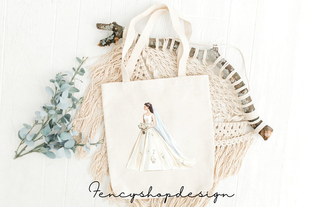 Elegant Wedding Dress Clipart Bundle