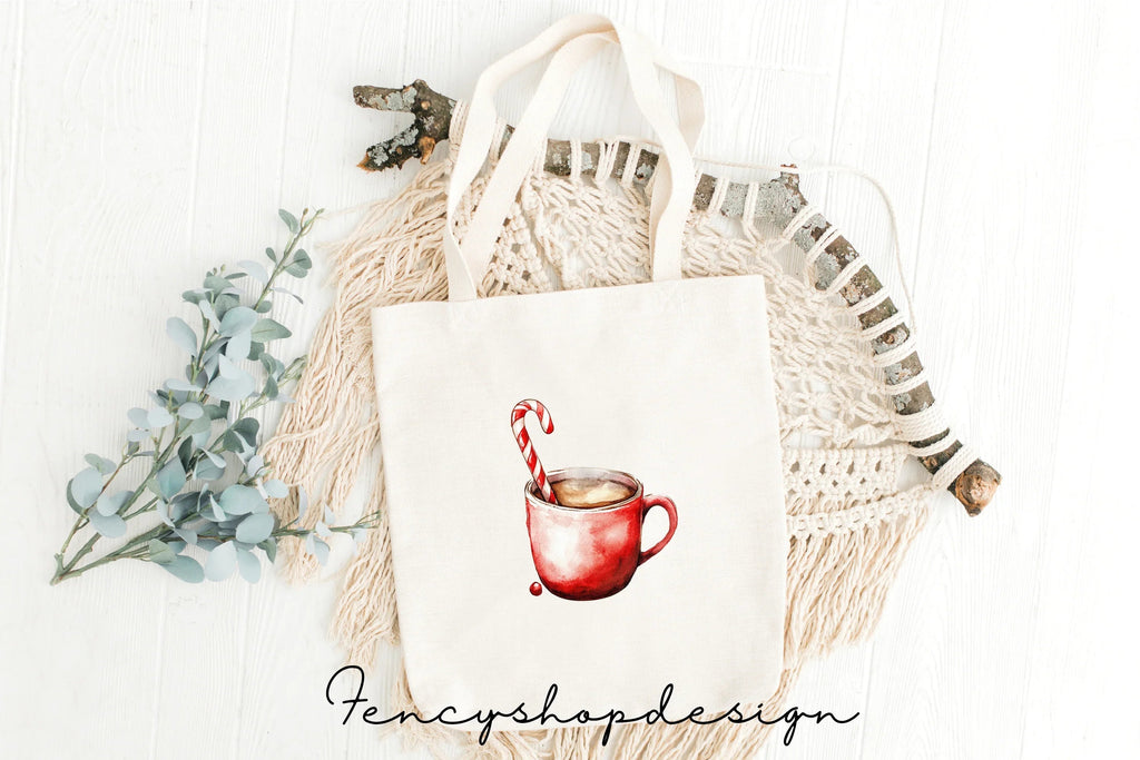 Hot Chocolate Mugs with Lights Clipart Bundle
