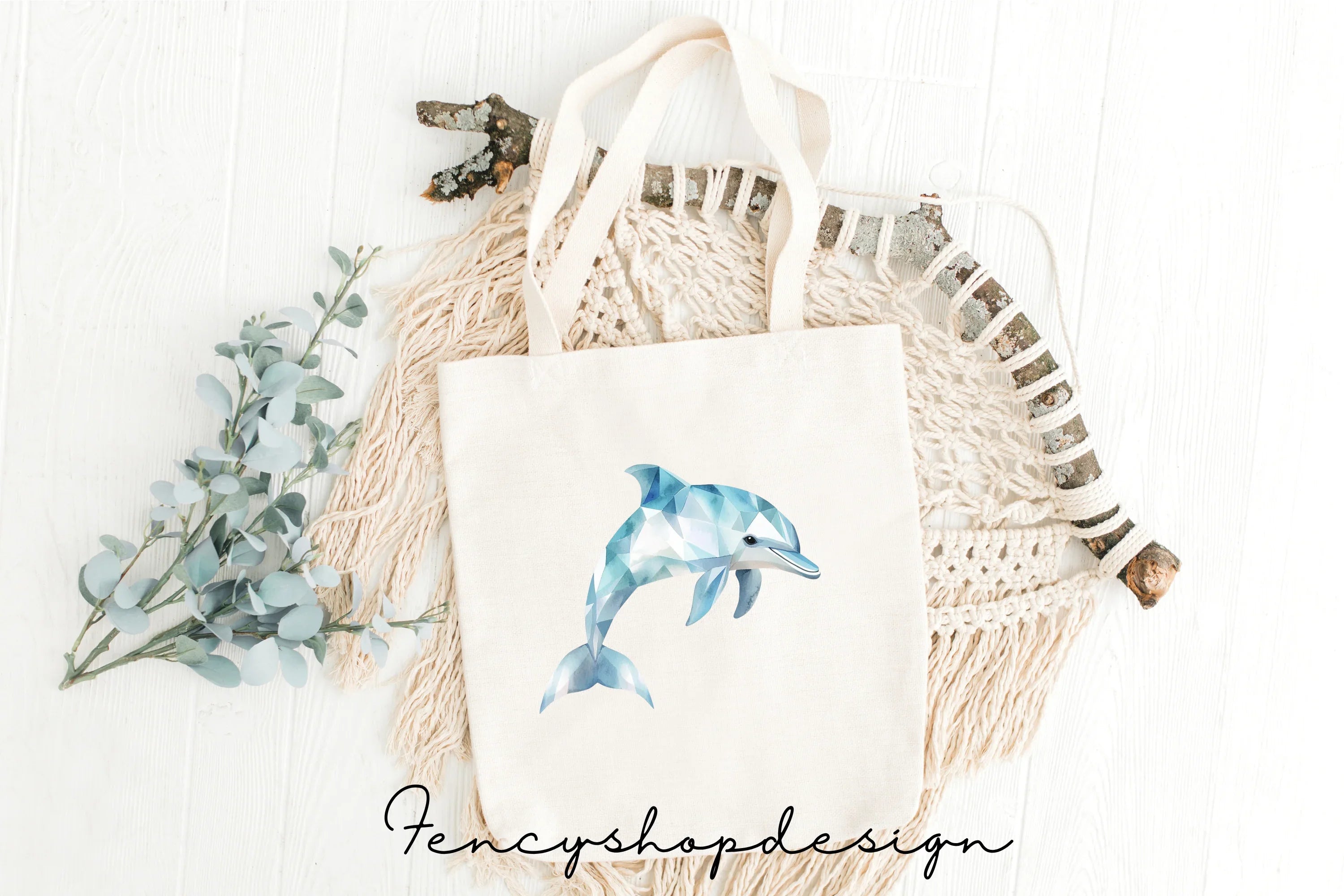 Geometric Dolphin Clipart Bundle