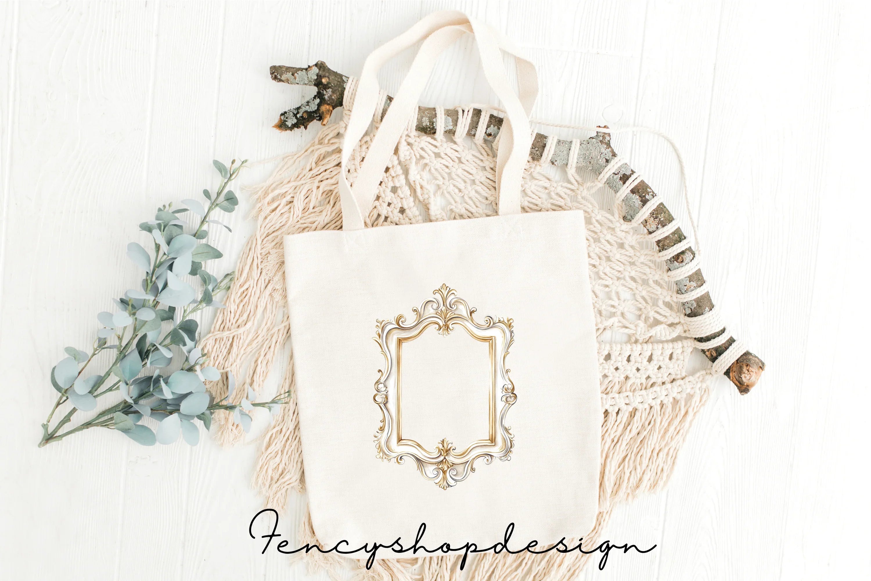 Vintage Ornate Gold Frames Clipart Bundle