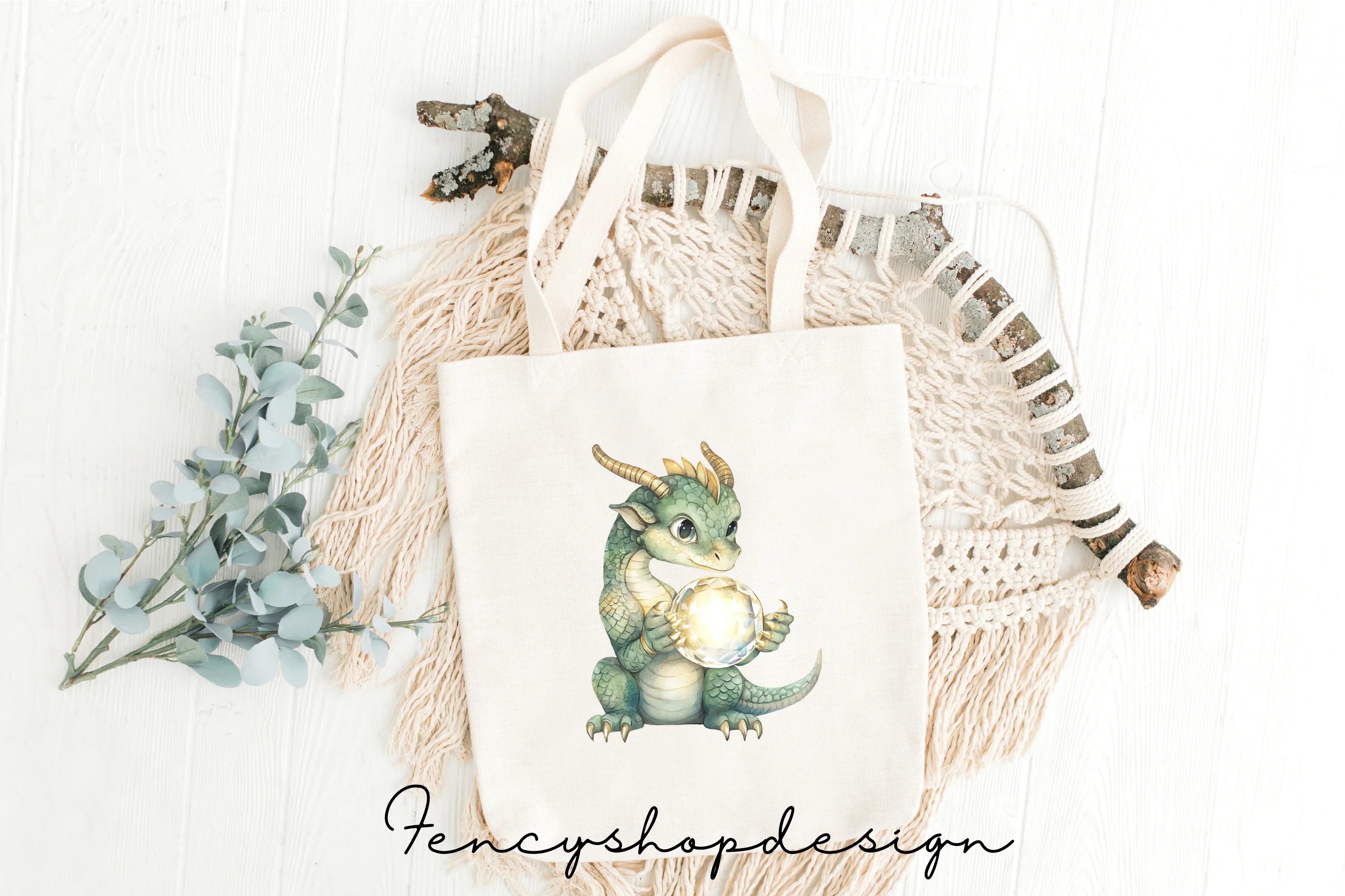 Fantasy Dragon and Unicorn Clipart Bundle