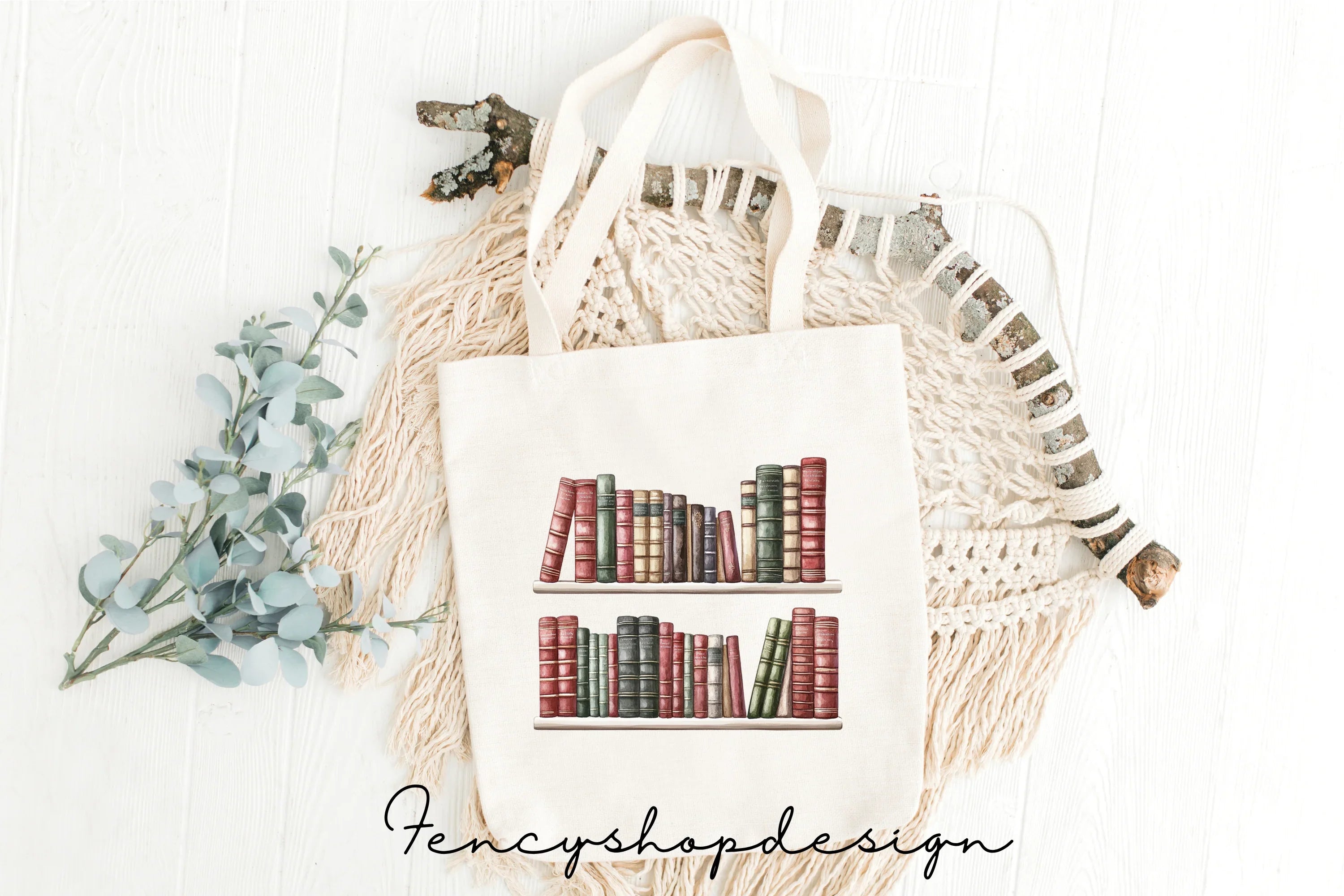 Vintage Bookshelf Clipart Bundle