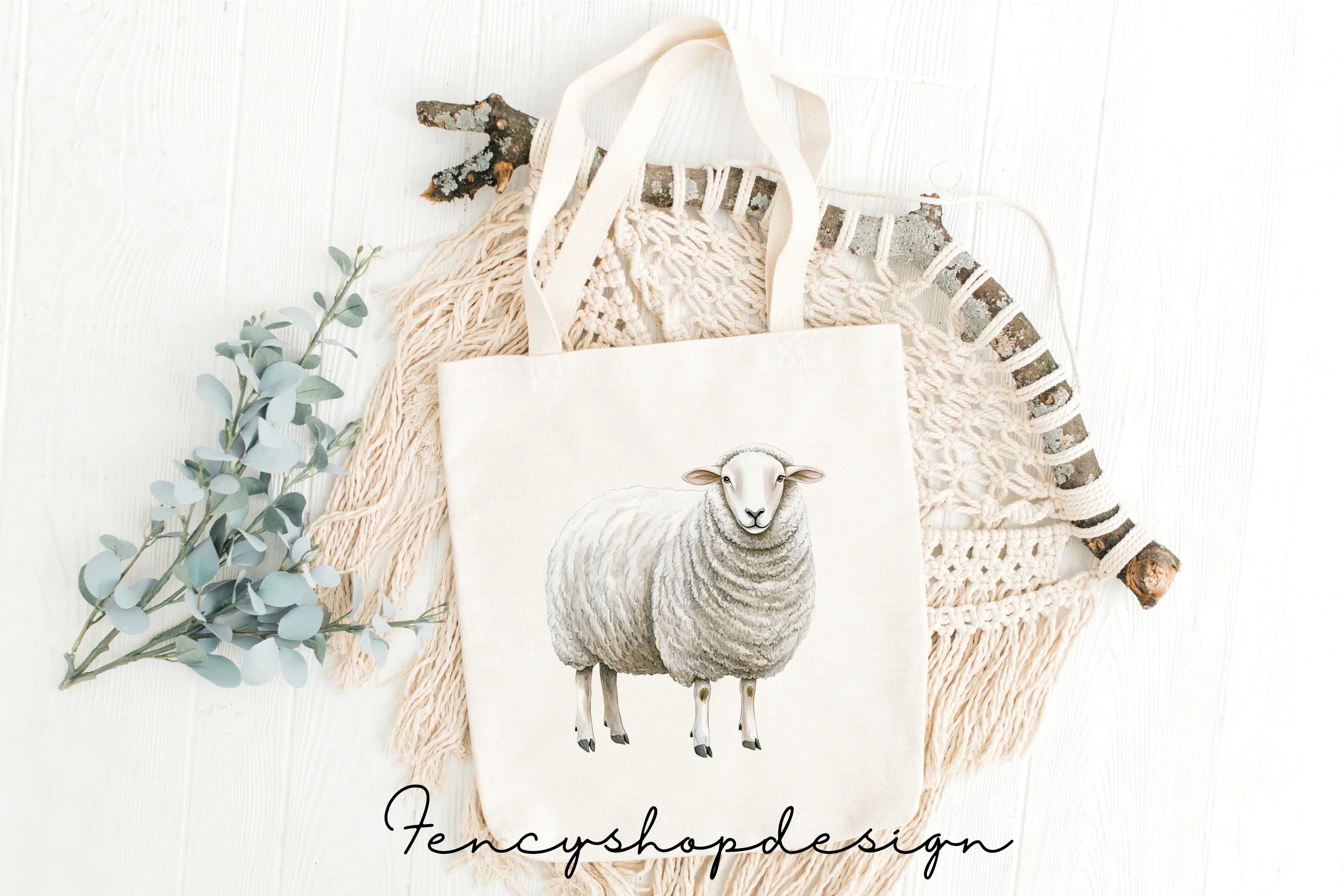 Adorable Farm Sheep Animal Clipart Bundle