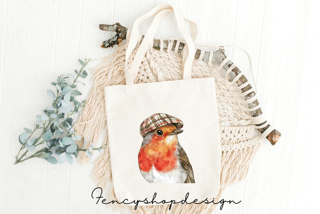 Cozy Christmas Robin Bird Clipart Bundle