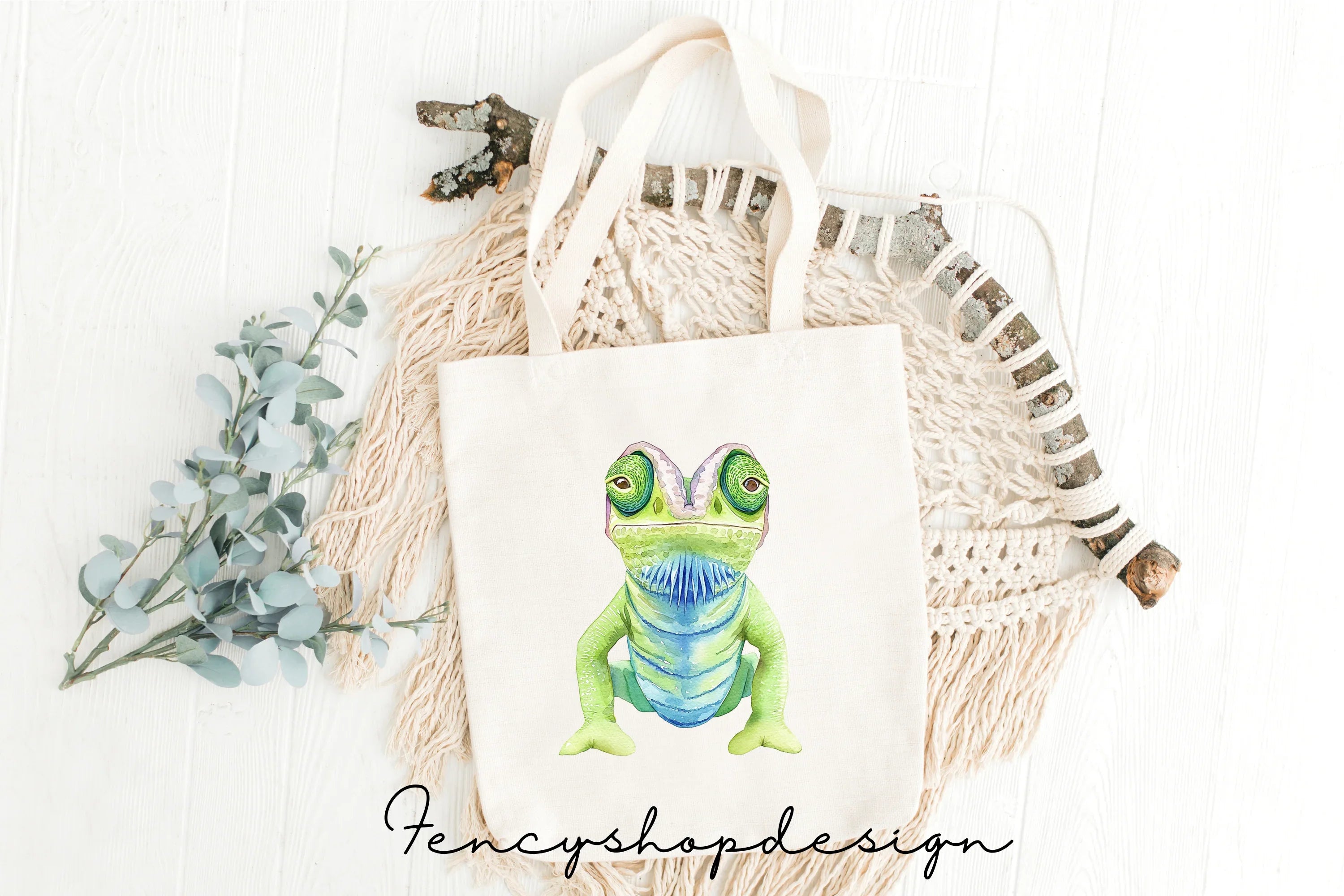Cute Chameleon Clipart Bundle
