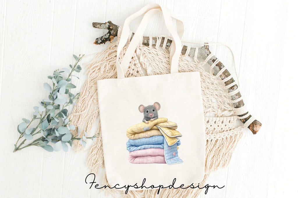 Cute Baby Mouse Nursery Clipart Bundle