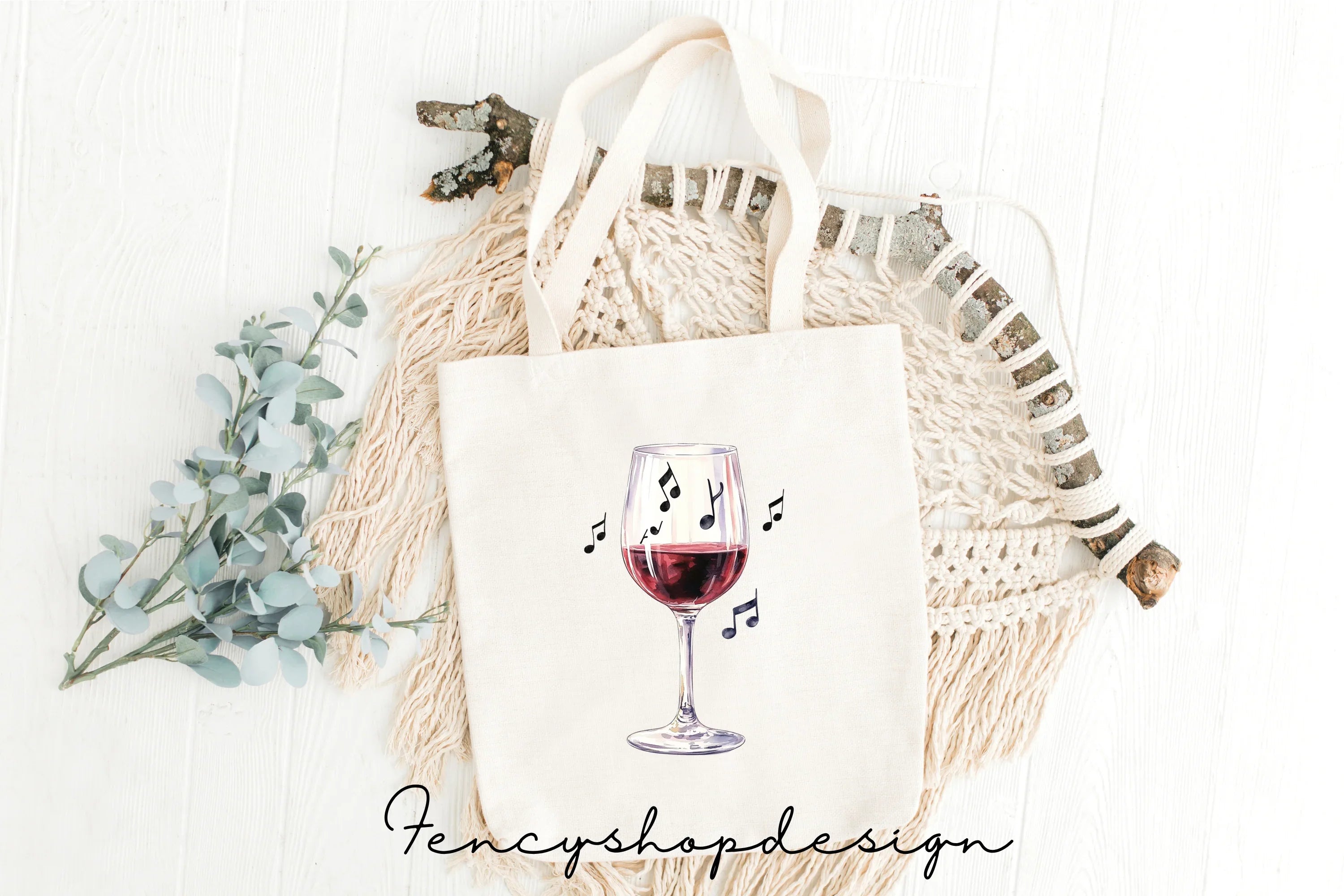 Wine Music Notes Clipart Bundle