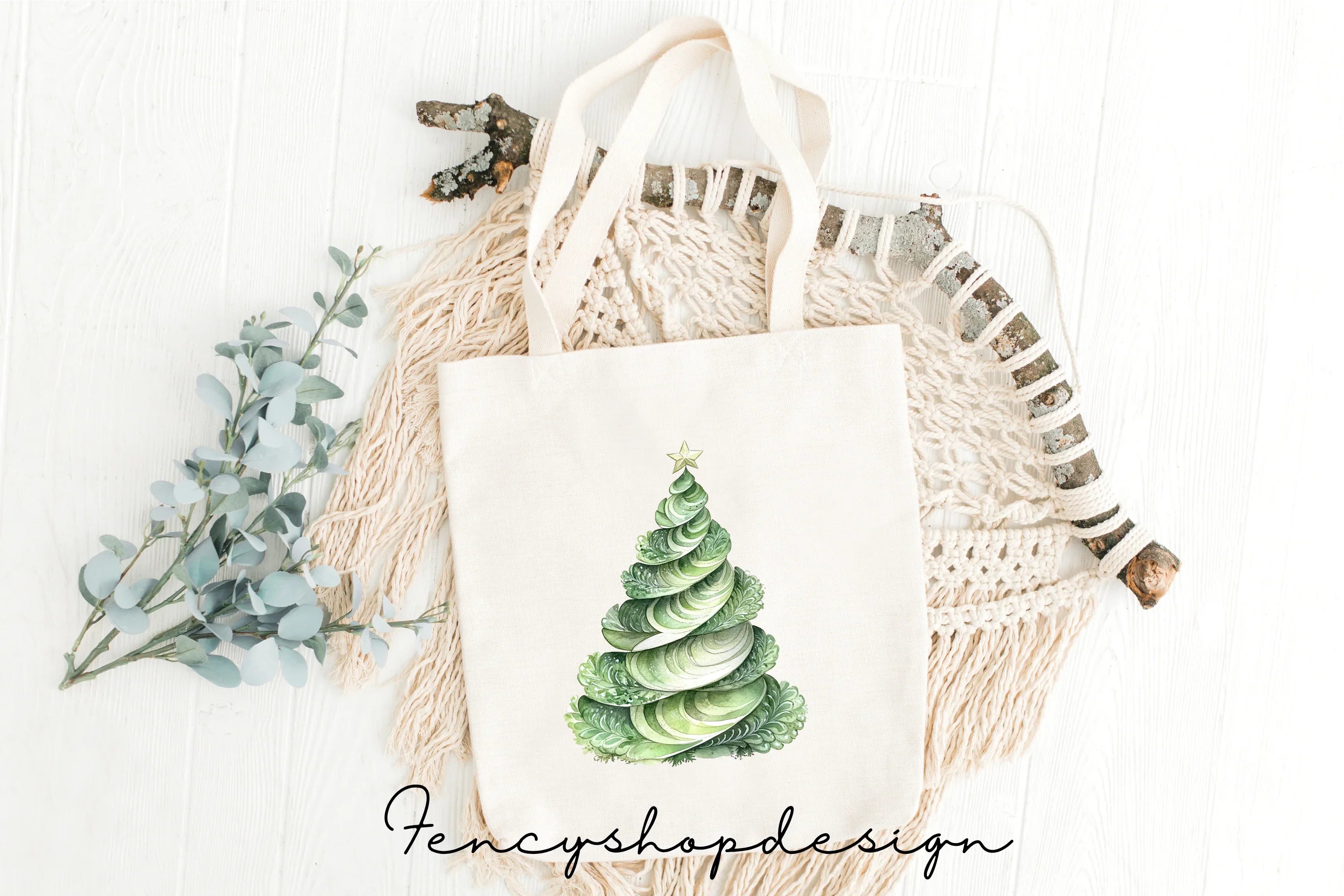 Whimsical Christmas Trees Clipart Bundle