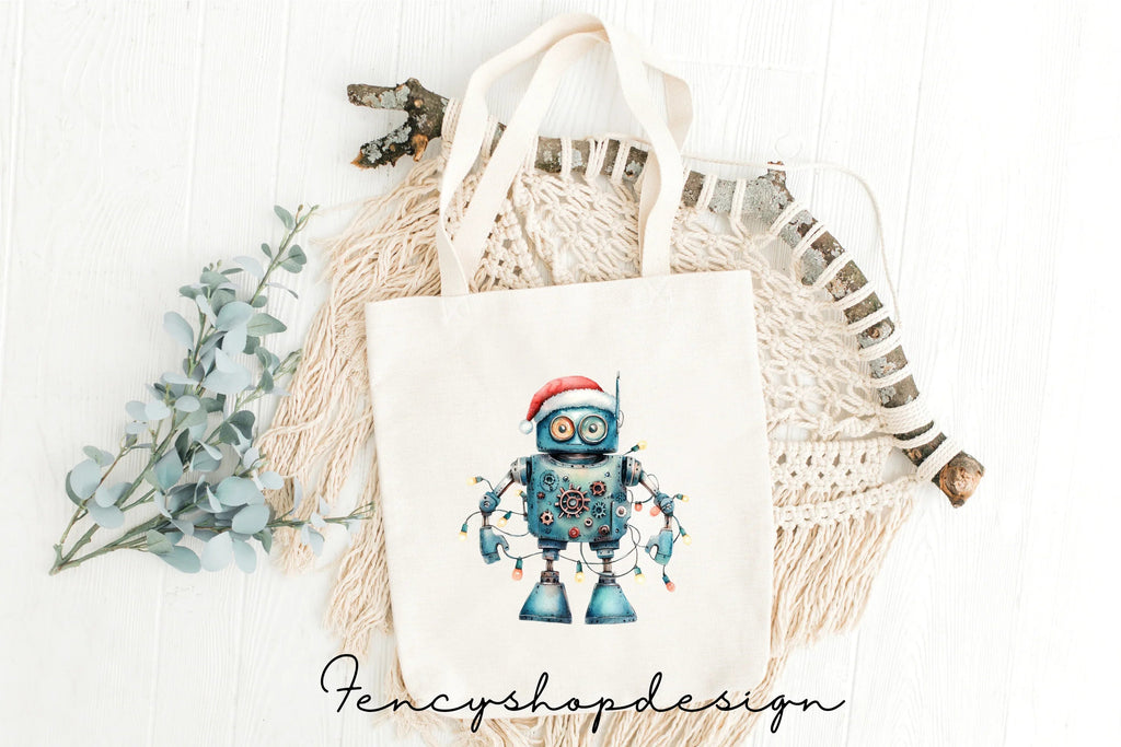 Christmas Robot Clipart Bundle