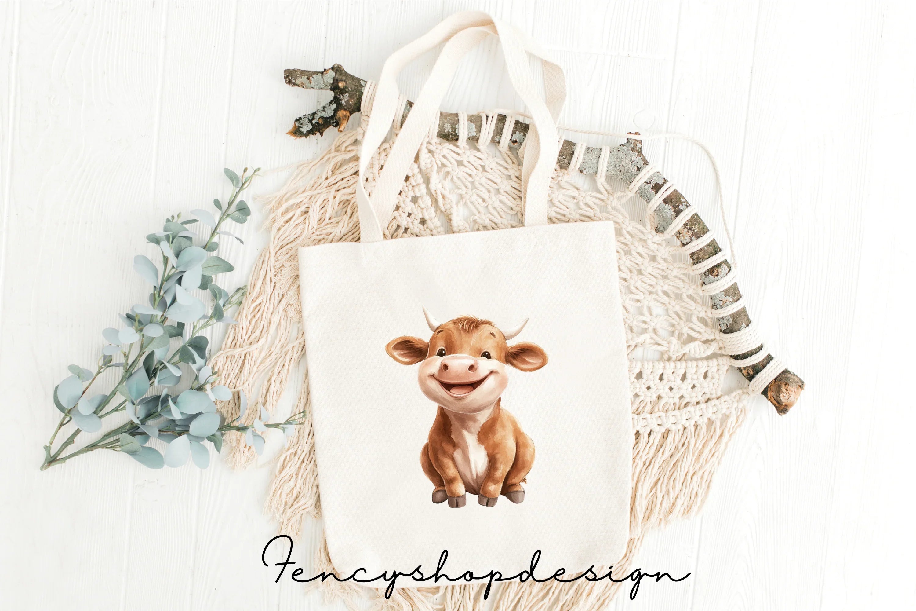 Cute Farm Cow Clipart Bundle