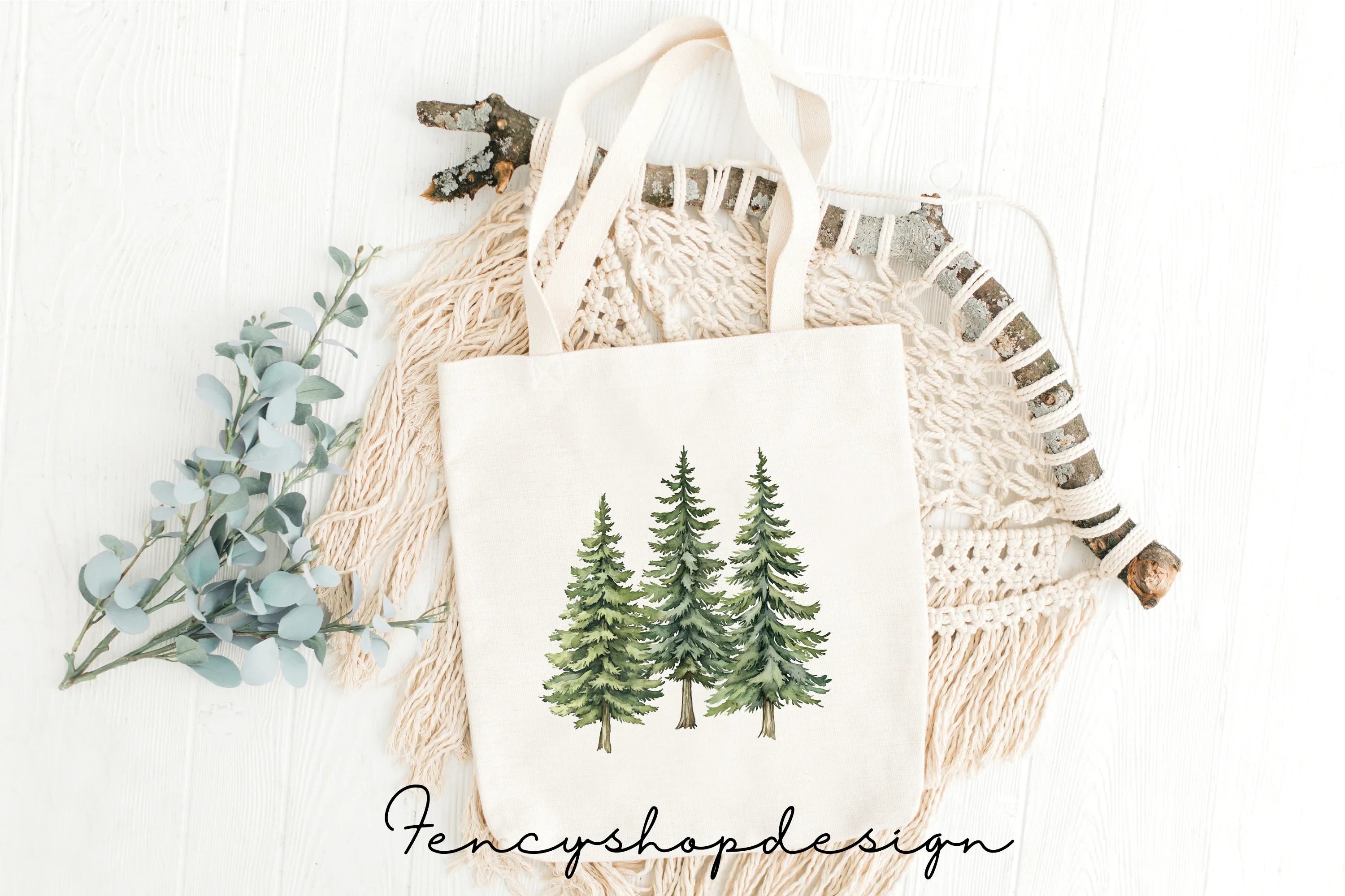 Pine Tree Forest Clipart Bundle