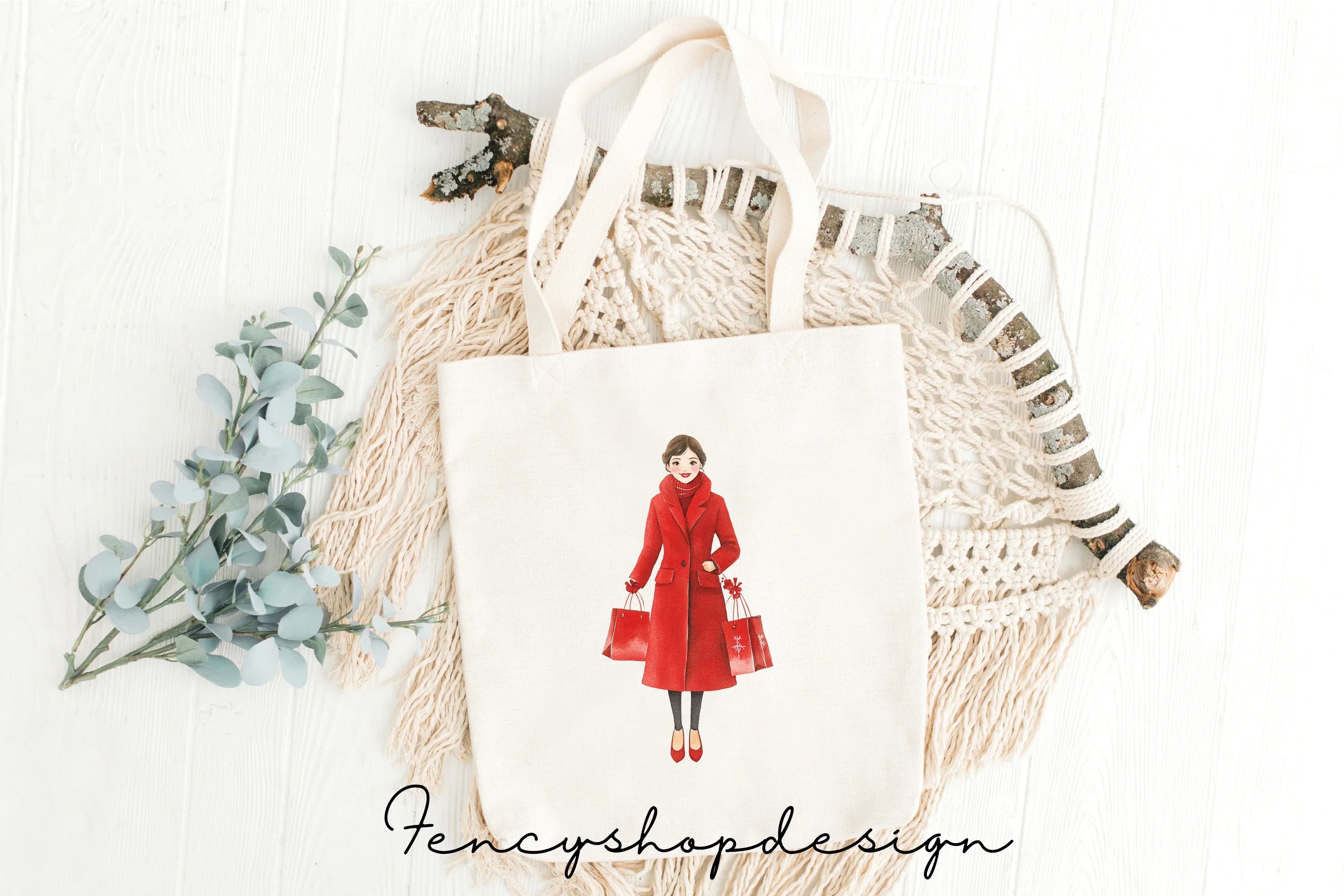 Festive Winter Women Clipart Bundle