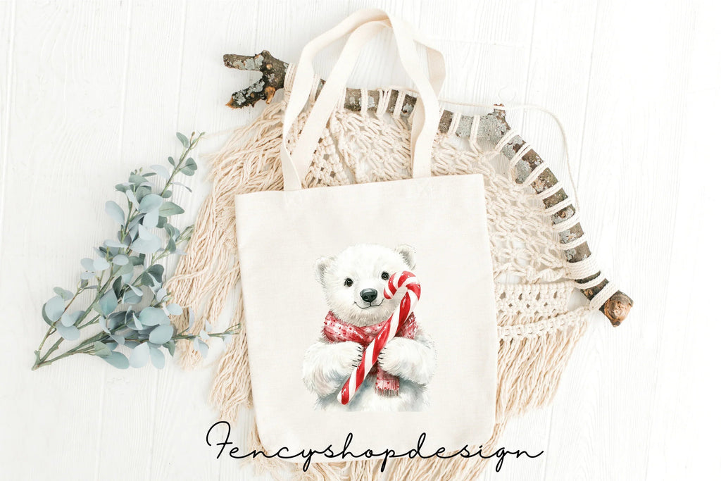 Cute Christmas Bear and Cupcakes Clipart Bundle