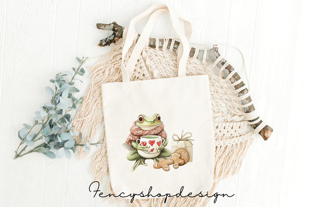 Festive Frogs Christmas Clipart Bundle