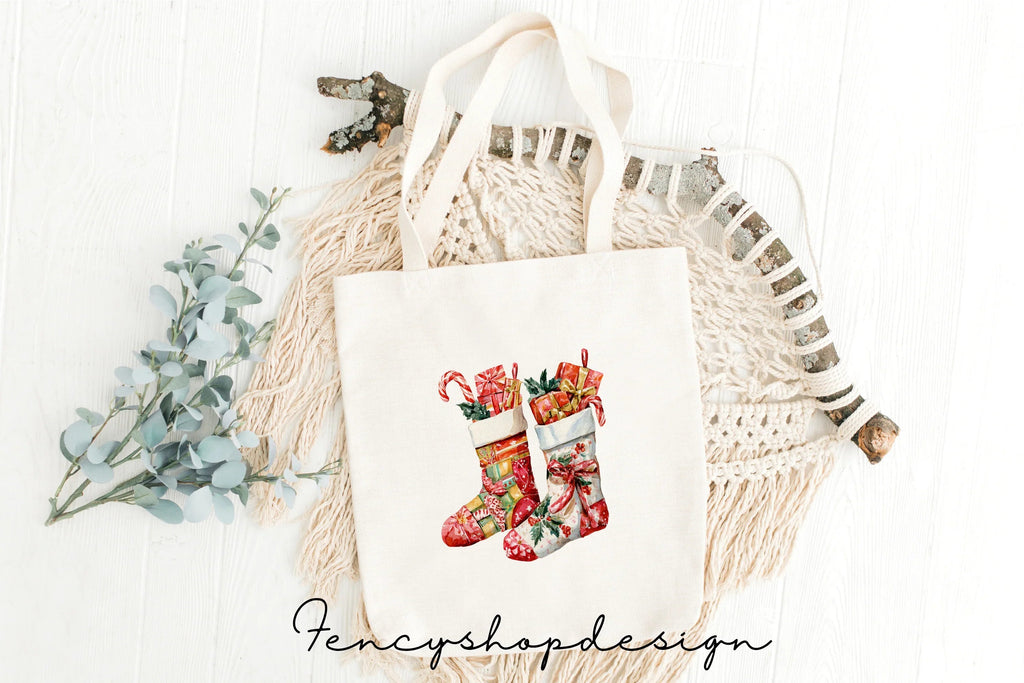 Christmas Fireplace and Stockings Clipart Bundle