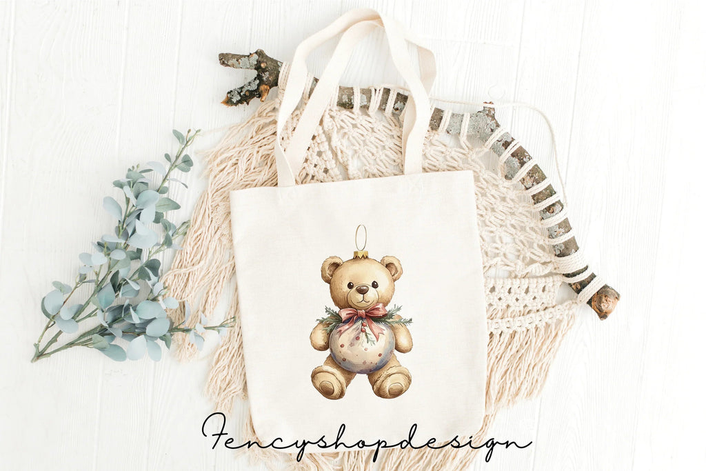 Teddy Bear Christmas Ornaments Clipart Bundle