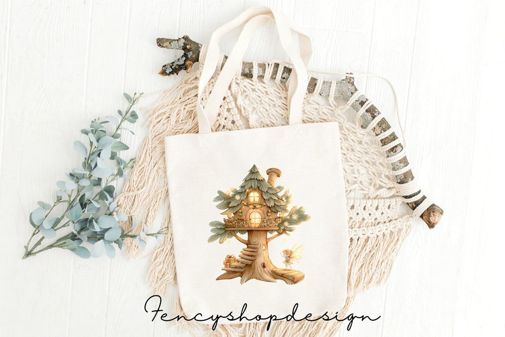 Whimsical Fantasy Treehouse Clipart Bundle