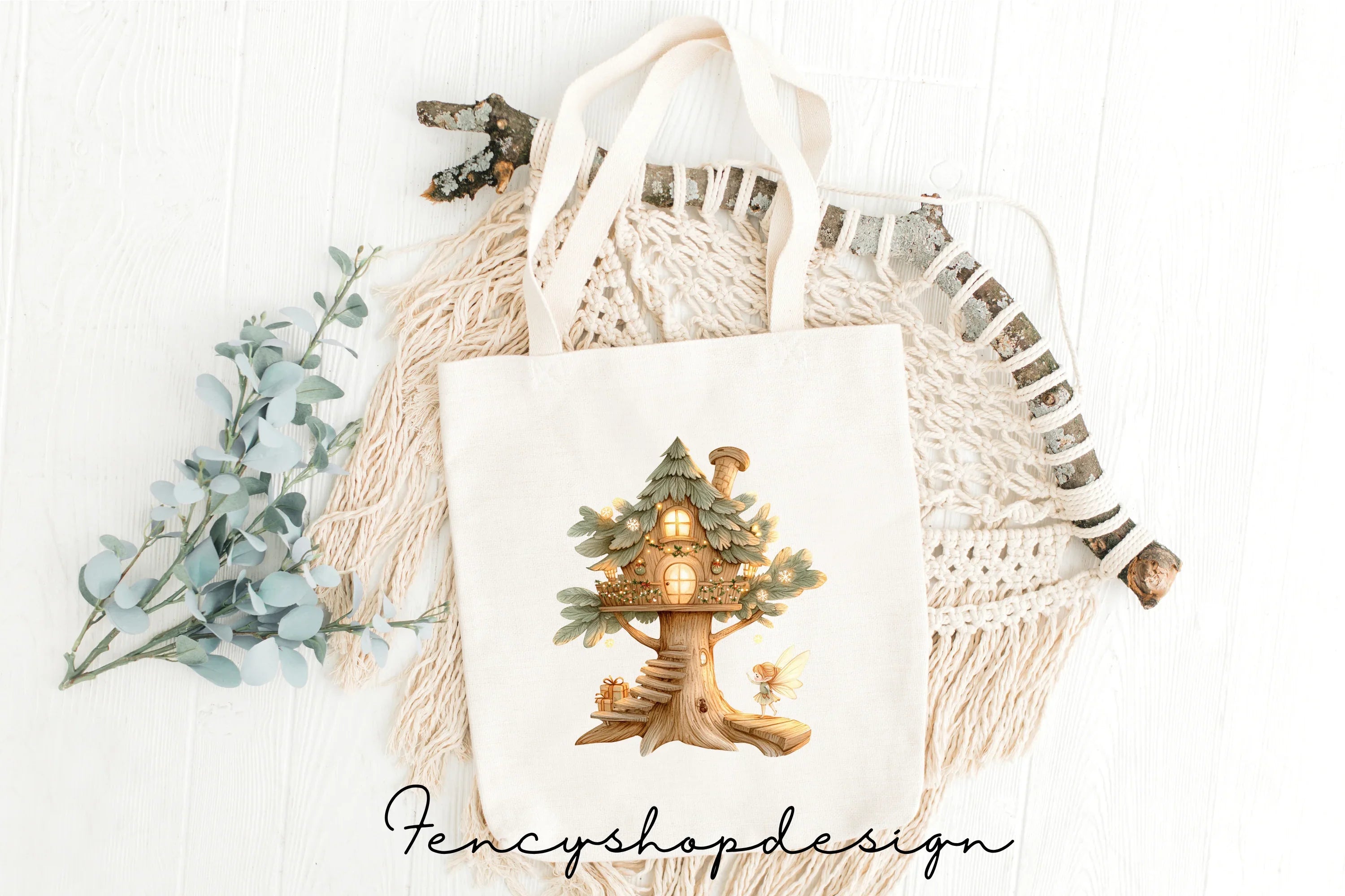 Whimsical Fantasy Treehouse Clipart Bundle