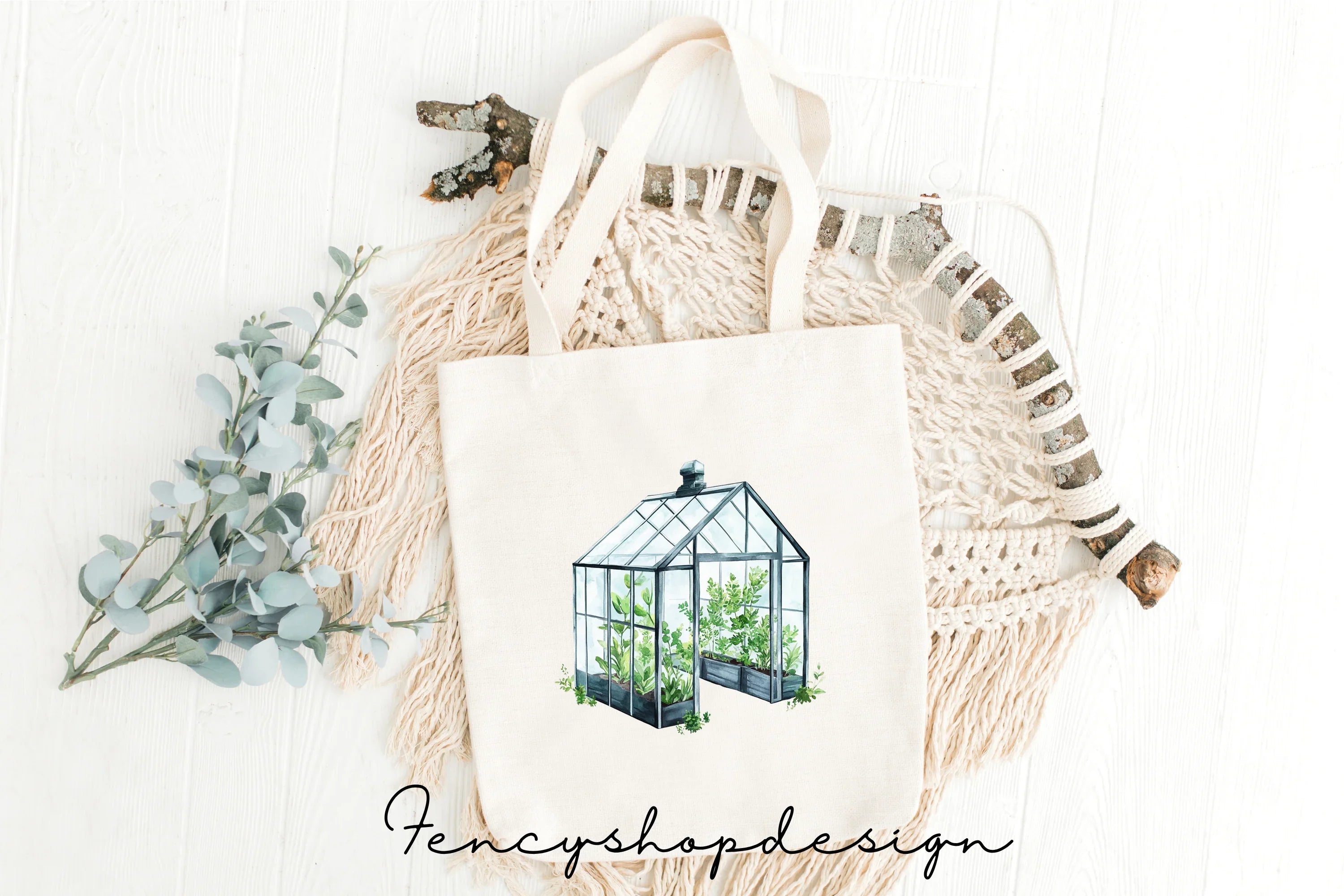 Botanical Greenhouse Clipart Bundle
