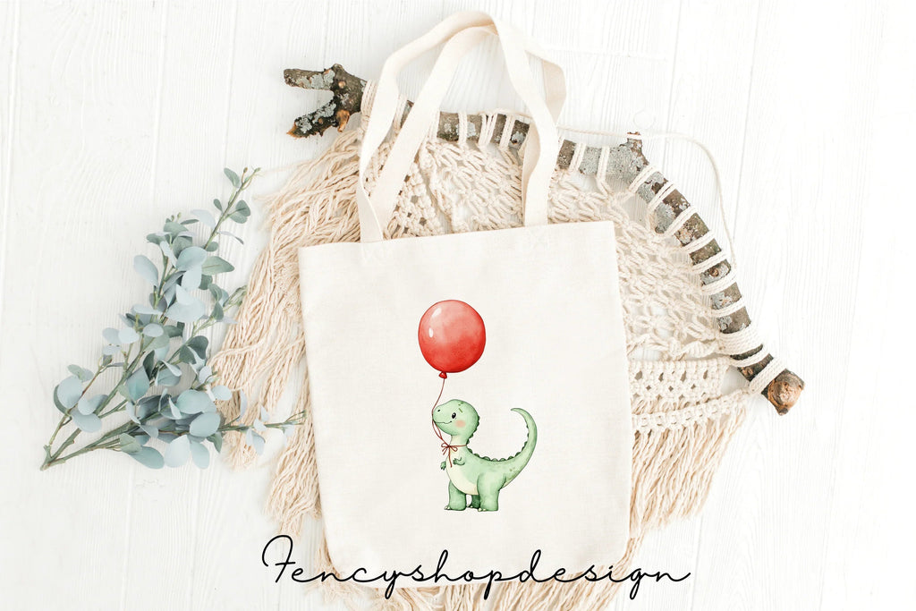 Adorable Dino Party Balloon Graphics Clipart Bundle