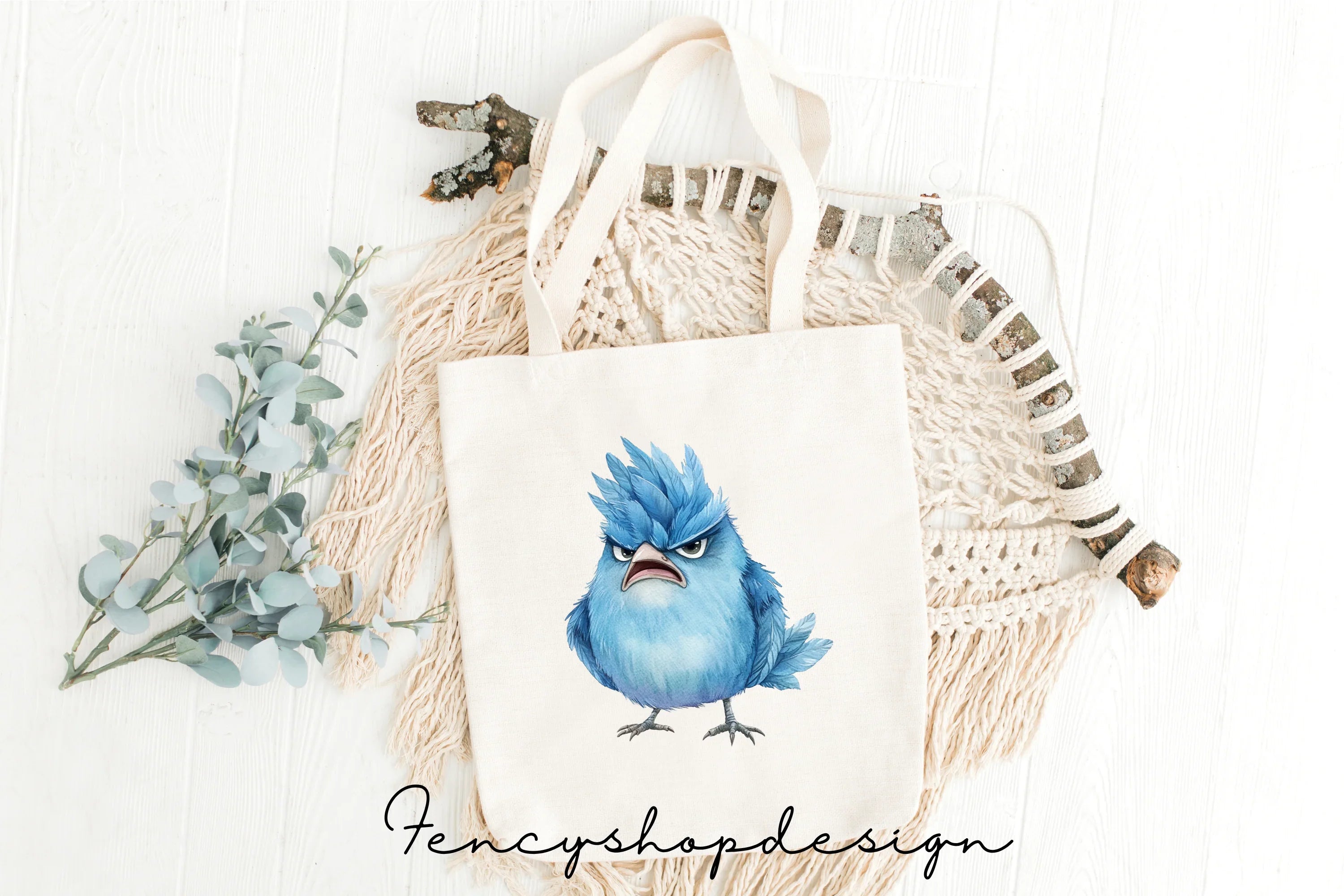 Angry Blue Birds Clipart Bundle